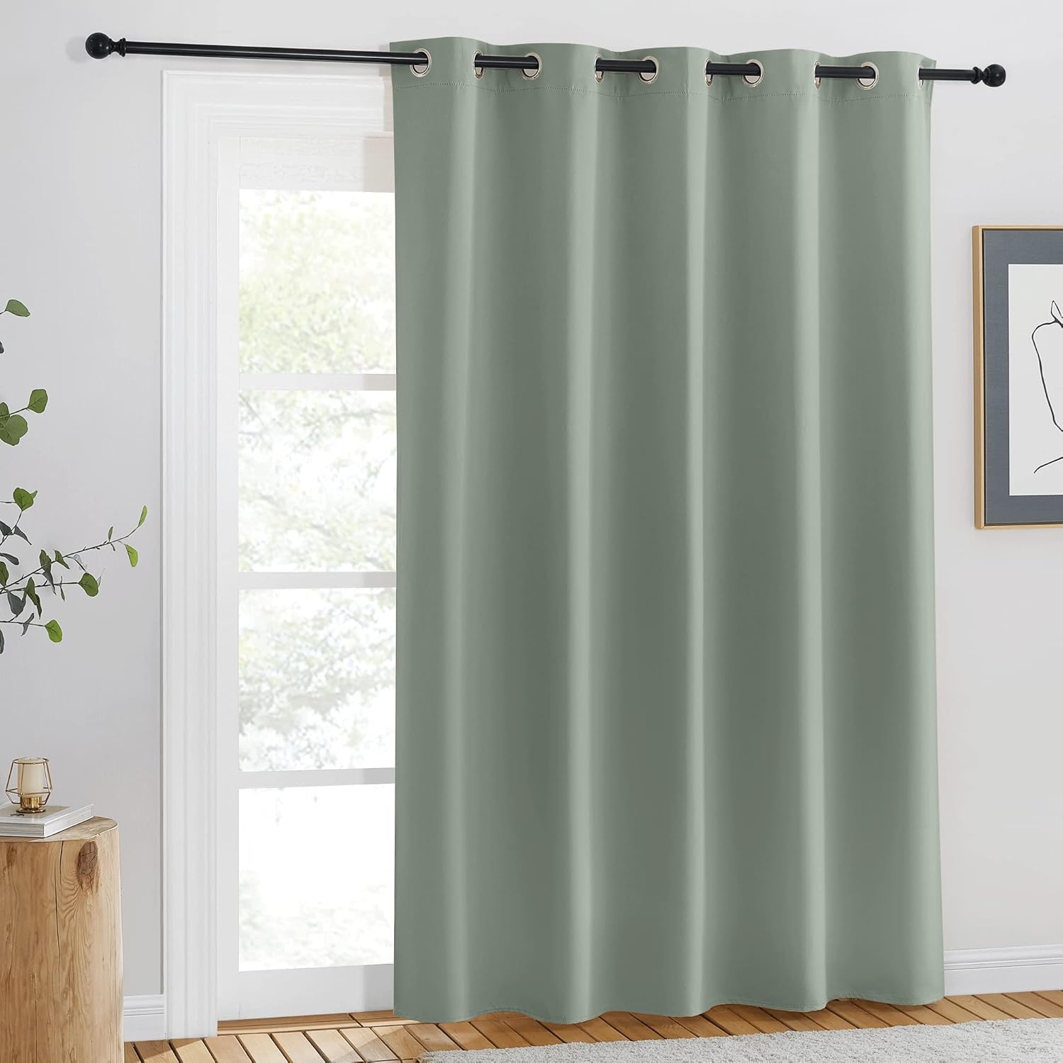 Amazon.com: NICETOWN Blackout Sage Green Curtain for Windows 84 inch ...