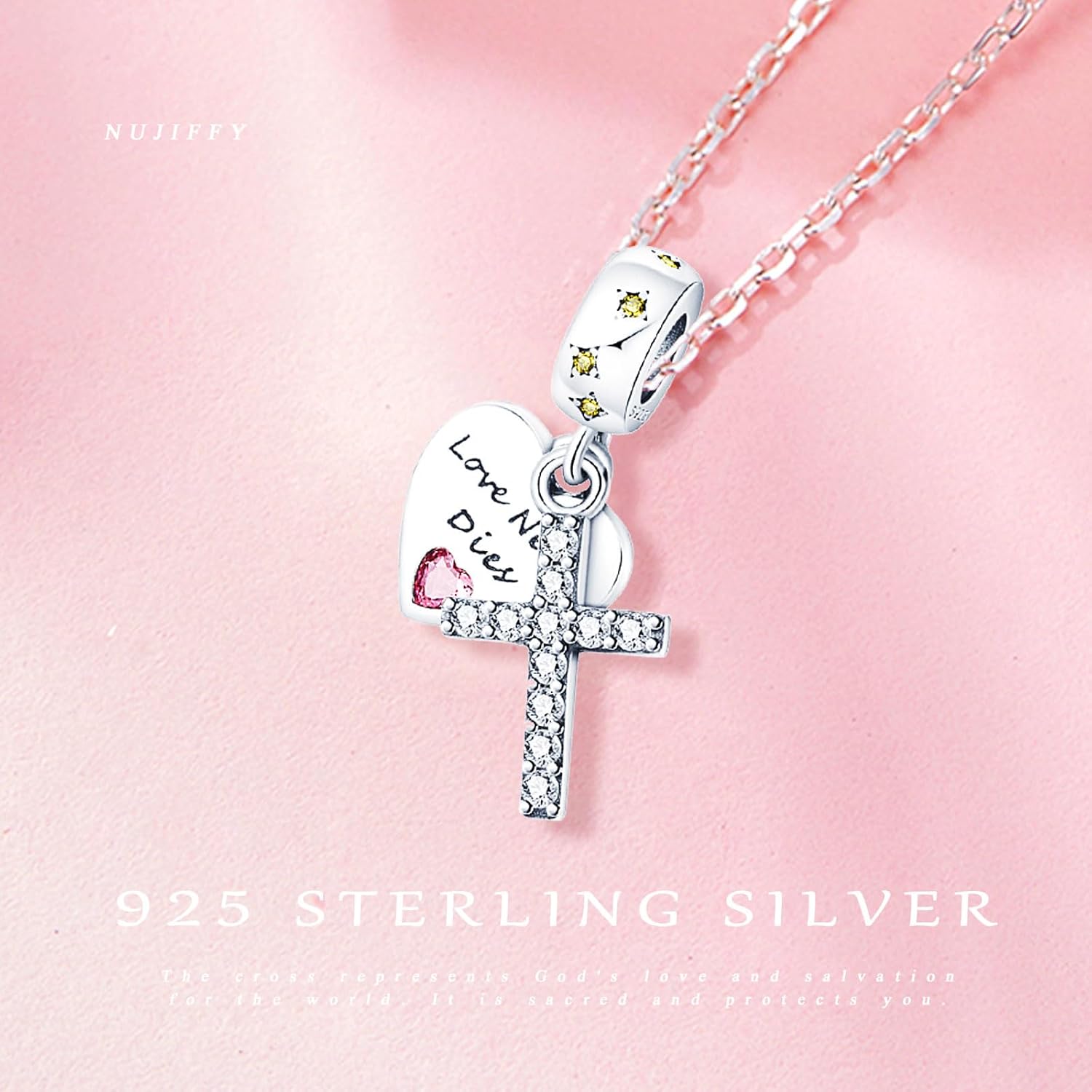 925 Sterling Silver Charms Beads for Bracelets Necklaces, Airplane Passport Sister Heart Coffee Music Book Travel Pendant, Pink Color Cute Animal Jewelry Graduation Birth Gifts for Women Men - Image 3