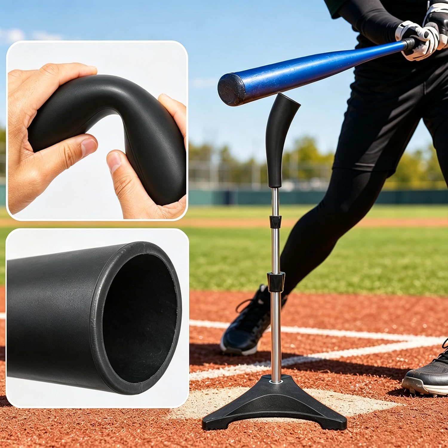 2 PCS Replacement Batting Tee Topper Compatible with Tanner, Rubber Cup for Baseball Softball Practice Training, Black – Easy Install, Durable, Fits Most Tees