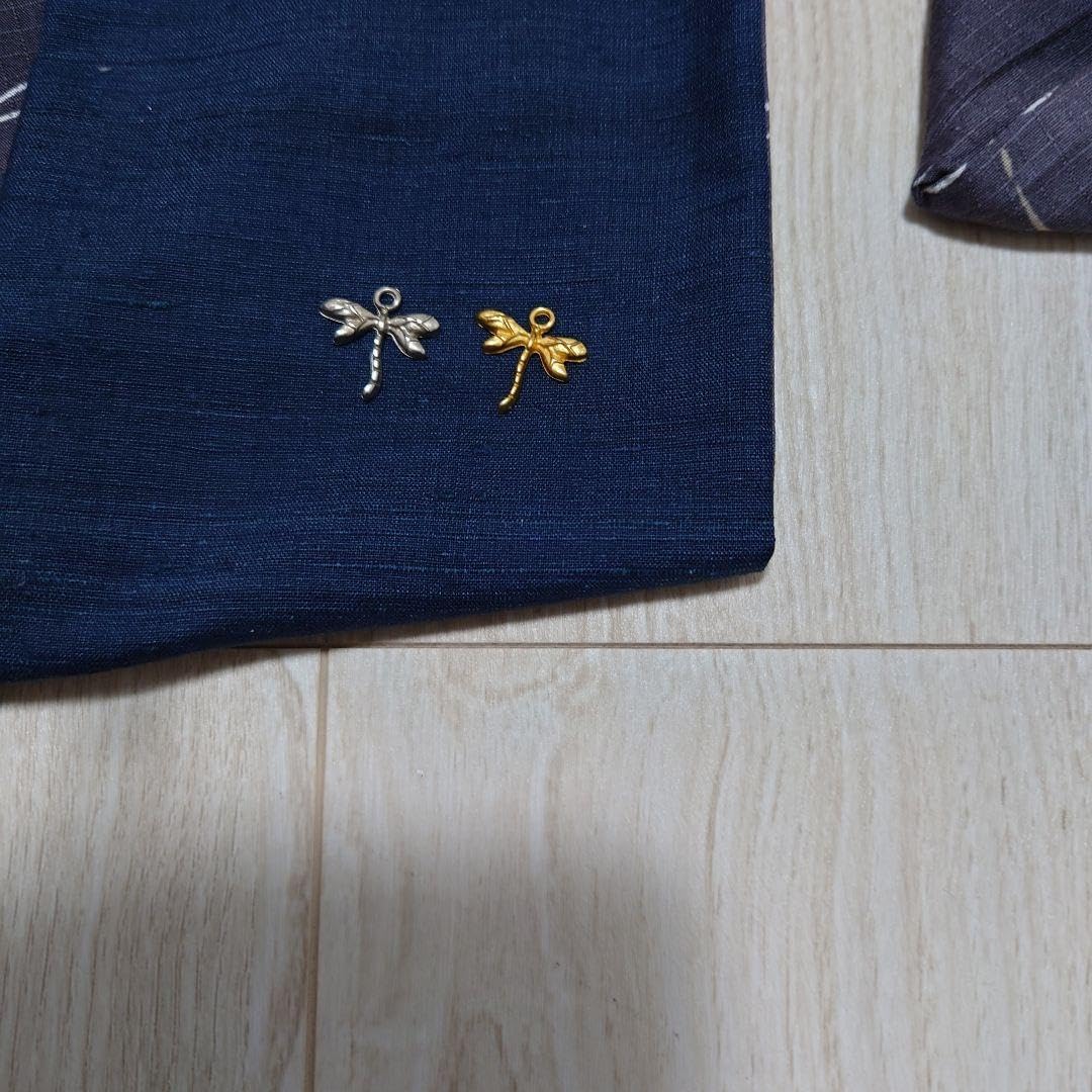 弓道 弓巻 かけ袋 蜻蛉柄 正絹紬セット リバーシブル仕立て 蜻蛉チャーム色選択