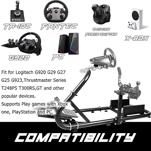 Miniatura 3 de Anman Pro Steering Wheel Stand fits for LogitechThrustmaster g25,g27,g923,t3pa,T248x,T80,T300RS TX, 50mm Round Tube Freedom Upgrade Racing Simulator
