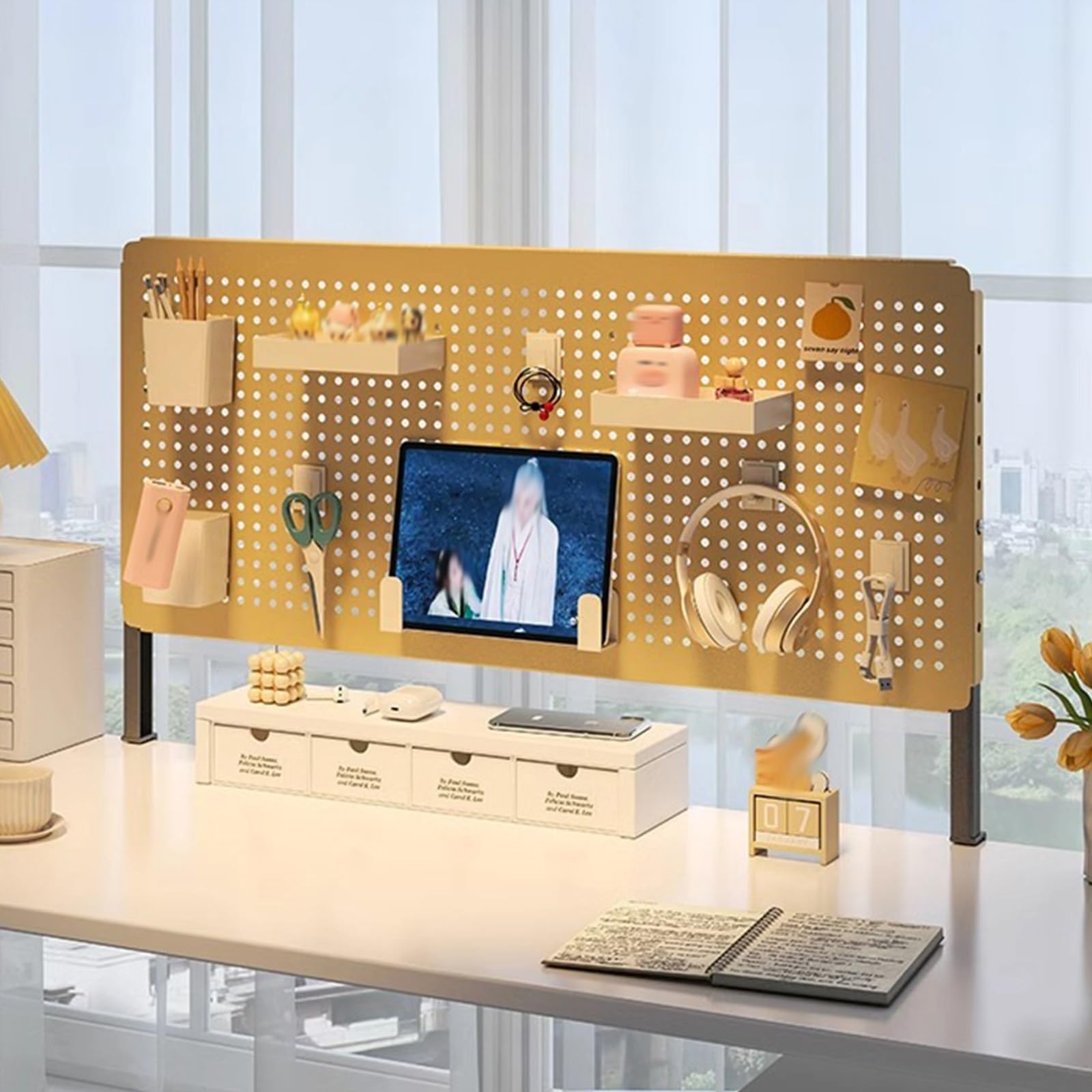 Organizer da scrivania magnetico in acciaio, con morsetto, accessorio da scrivania per ufficio, sistema modulare di sospensione con accessori, ideale per postazioni di lavoro e spazi creativi