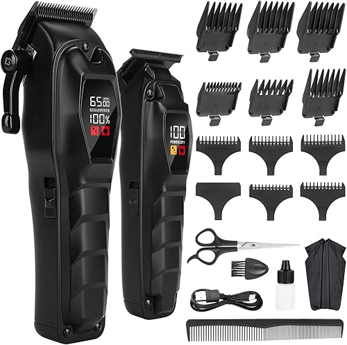 Miniatura 9 de Cortapelos para hombres, recortadora de pelo profesional, inalámbrica, recargable, potente, recortadora de barba, herramienta de aseo