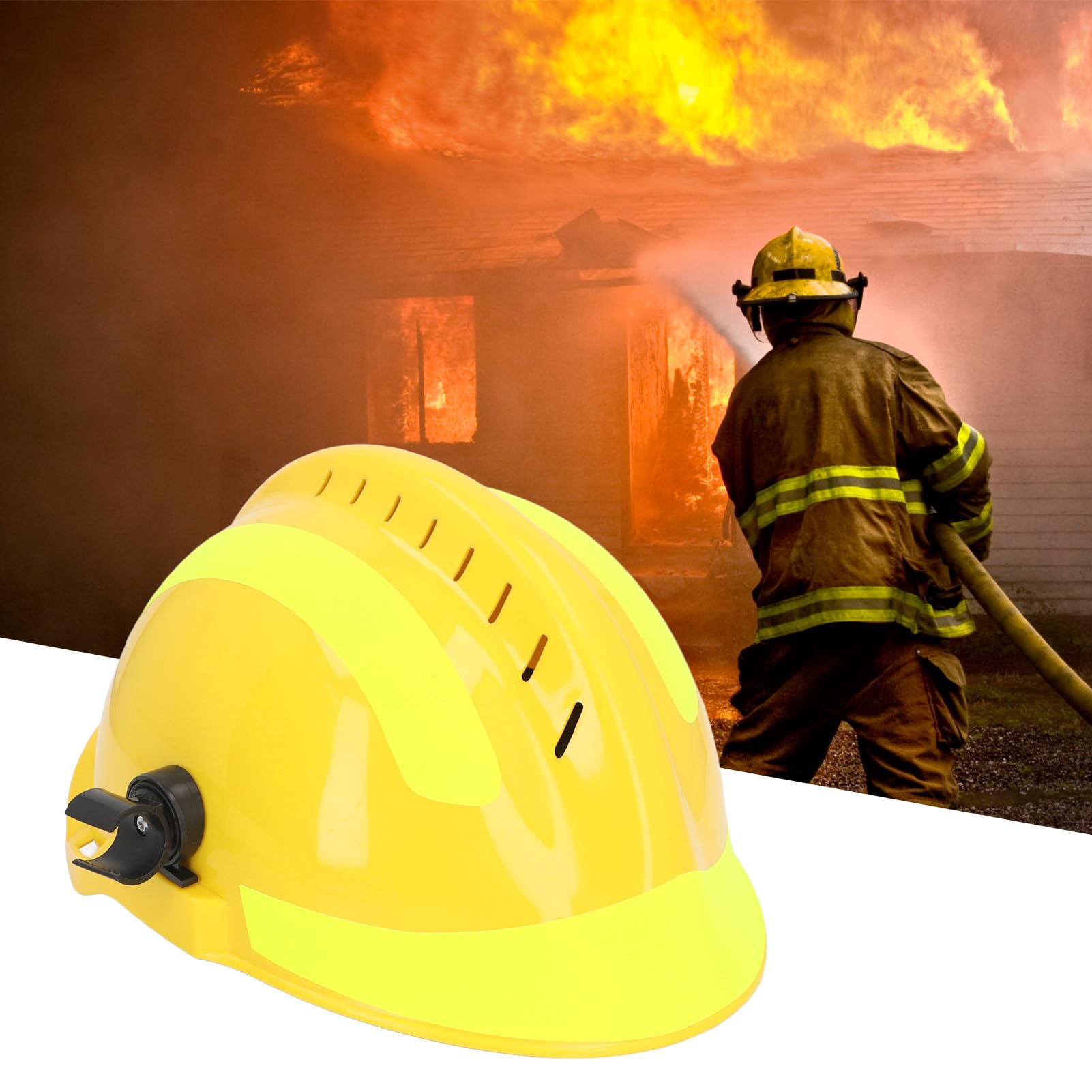 Casque de sécurité de Sauvetage, Casque de Travail de Construction Absorbant Les Chocs avec Bandeau Réglable et Trous de Ventilation, pour Le Sauvetage d'urgence en Plein Air