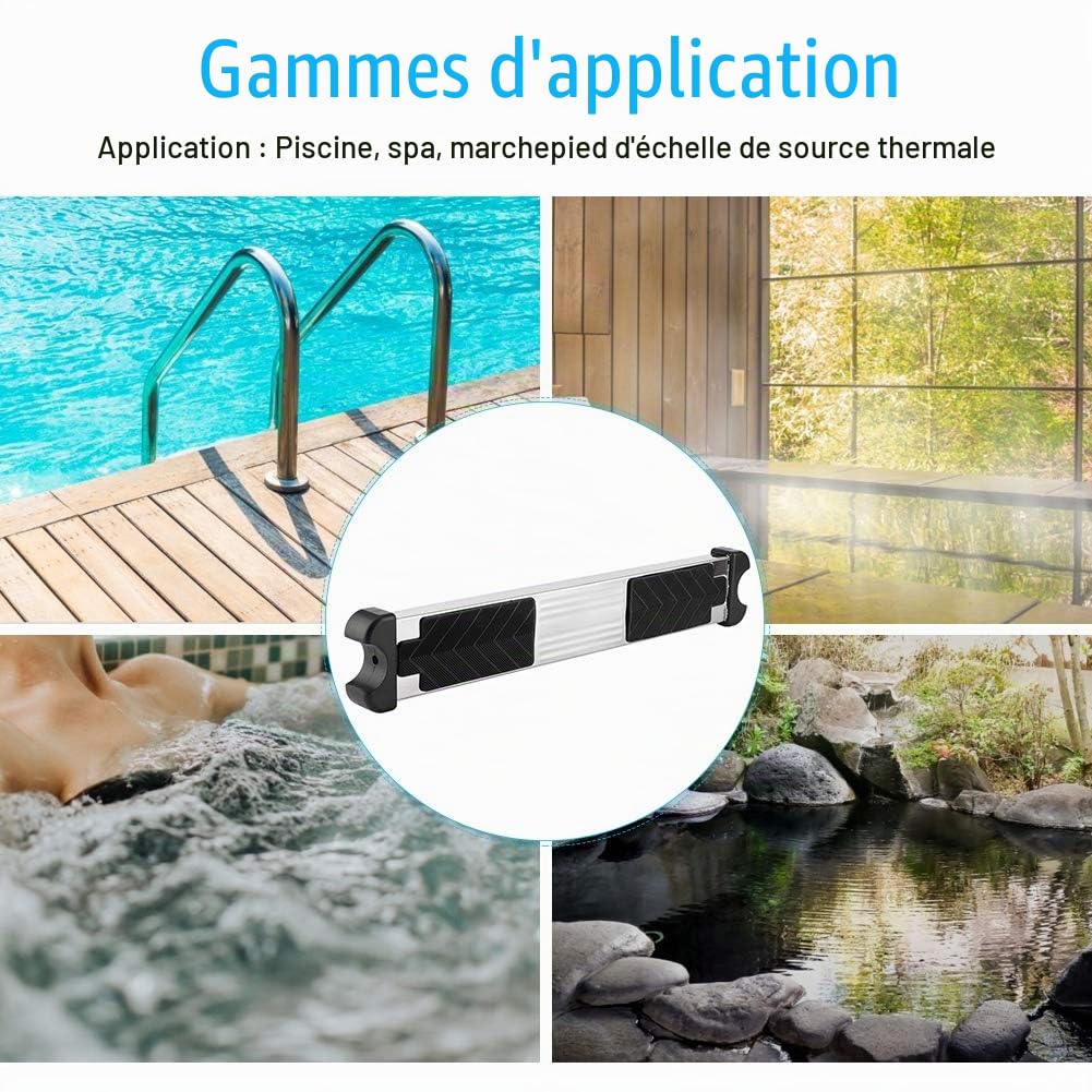 Pédale D'échelle, Acier Inoxydable 304 épaissi pour Piscine Échelle Remplacement Marches D'échelle Escaliers Bain Durables Pédale de Marche avec Coussin Caoutchouc Antidérapant pour Piscine Thermale