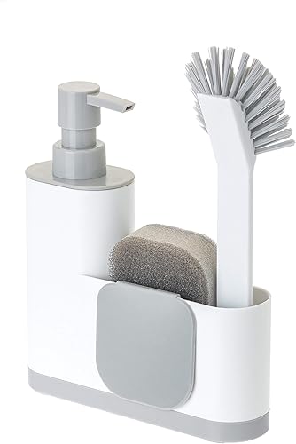 Miniatura 9 de Vigar Rengo Monobloc - Juego de 4 unidades para fregadero, incluye cepillo para fregar, esponja de dos caras, dispensador de jabón y raspador, color