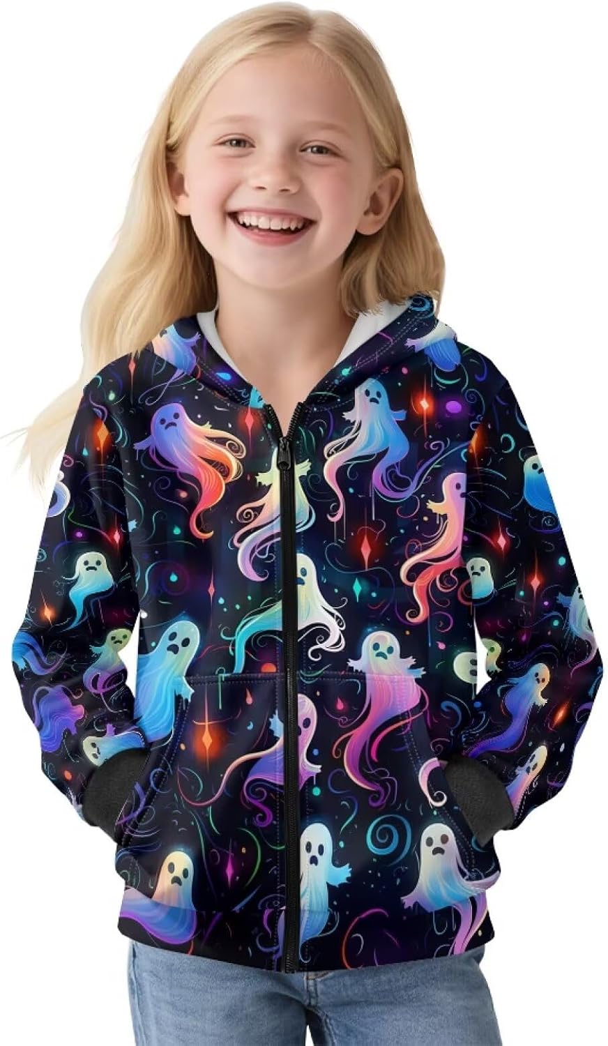 Upetstory Kids Zip Up Hoodies for Boys Girls Hooded Sweatshirt Size 6-16 Years