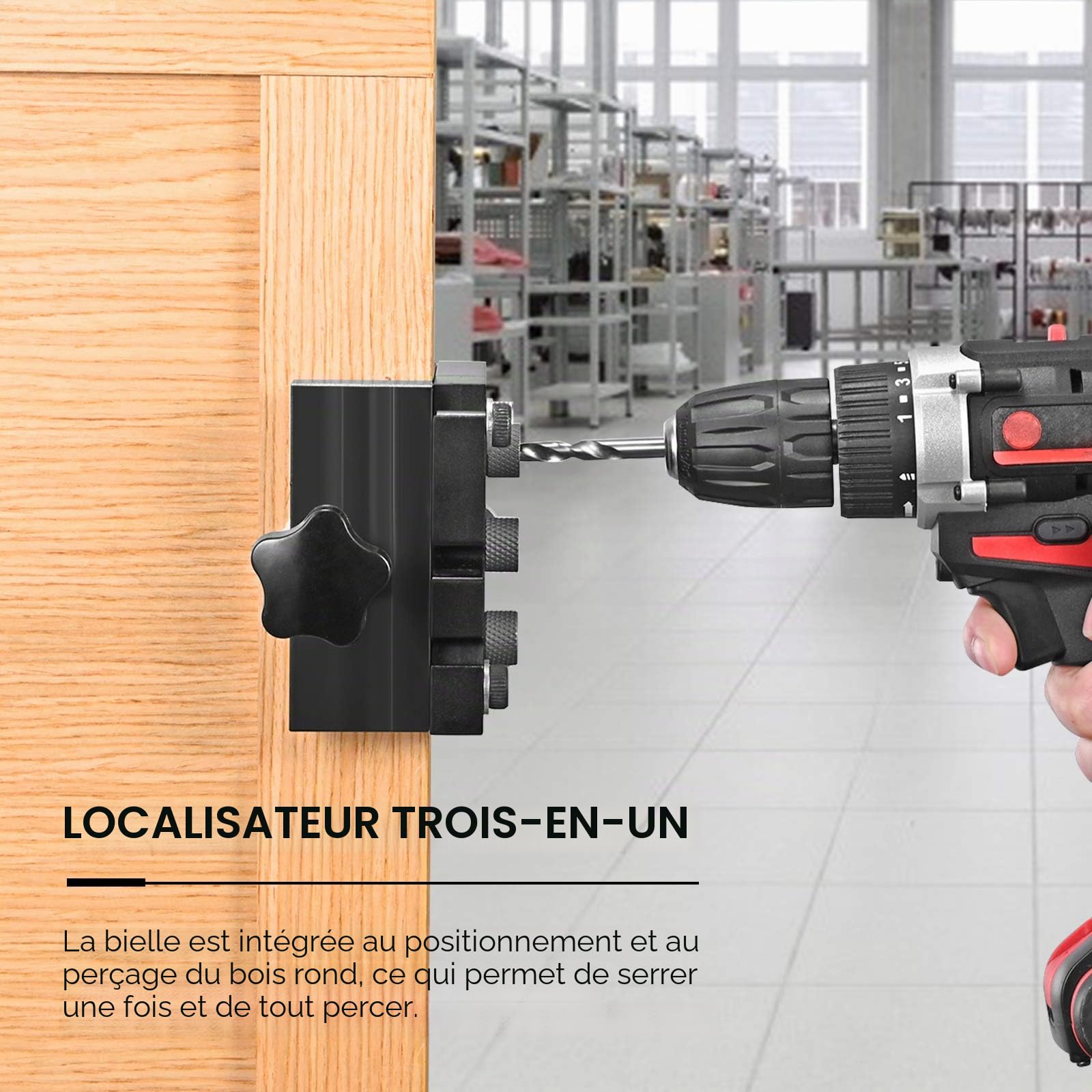 Gabarit de Centrage Kit avec Positionnement plus Précis, Kit de Localisateur avec Foret 6/8/10/15