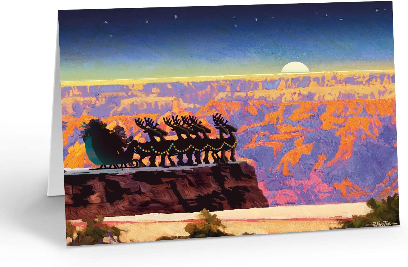 Stonehouse Collection Personalized Grand Canyon Overlook Christmas Card - 24 Western Cards Envelopes - Arizona Southwest Cards (Personalized)