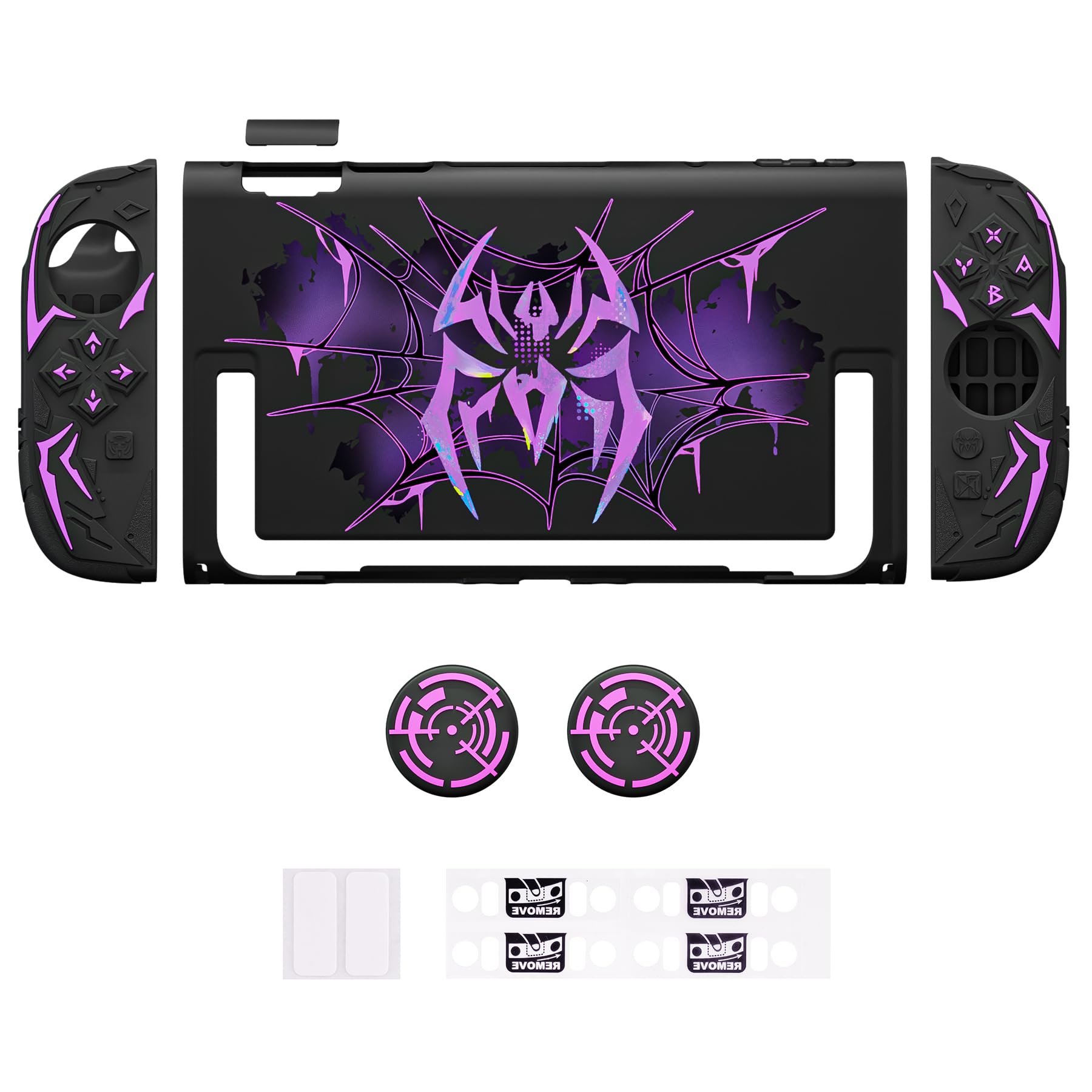 playvital pour Switch 2 Coque avec Housse Grip en Silicone pour Joycon & Capuchon Joystick,Protection Accessoires pour Nintendo Switch 2 Case,Étui Rigide Dockable-Noir