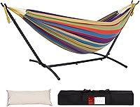 Vista 11 de Lazy Daze Hammocks Hamaca doble con soporte de acero que ahorra espacio de 9 pies, incluye funda de transporte portátil, capacidad de 450 libras