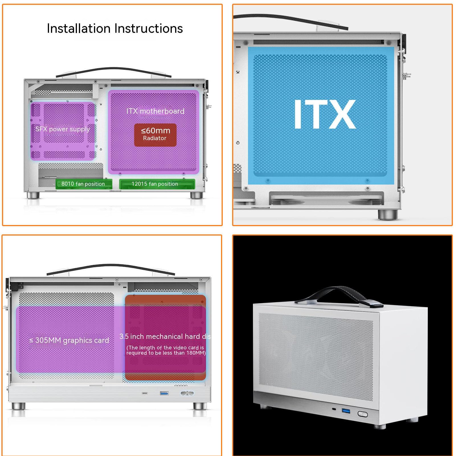 Desktop - Host di Computer Portatile, Torre Ultra Mini | Alloggi ITX Compatta con Costruzione Moderna, Pratici per I Giocatori, Impiegati, Singoli Utenti