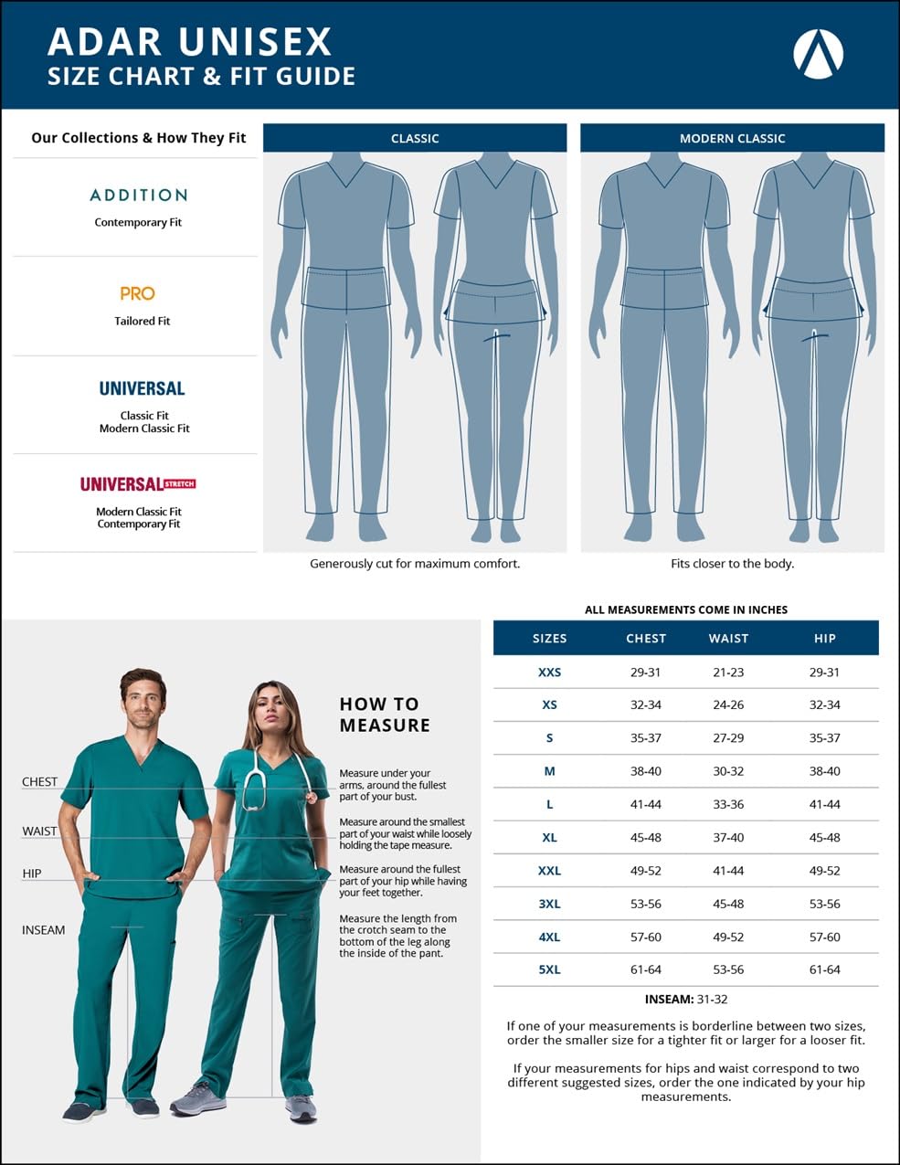 Adar Uniforms Medyczna odzież robocza unisex, liliowy, XXL