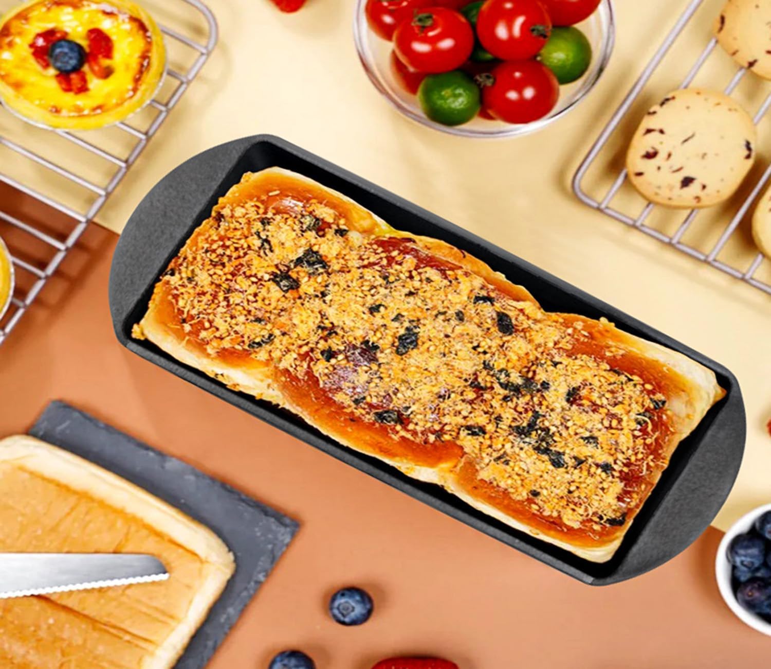 Cast Iron Bread Loaf Pan with Lid - 10x4.7 Inch Pre-Seasoned Dutch Oven Style Bread Baker for Perfect Sourdough, Artisan & Sandwich Bread - Heavy Duty & Nonstick, Oven Safe