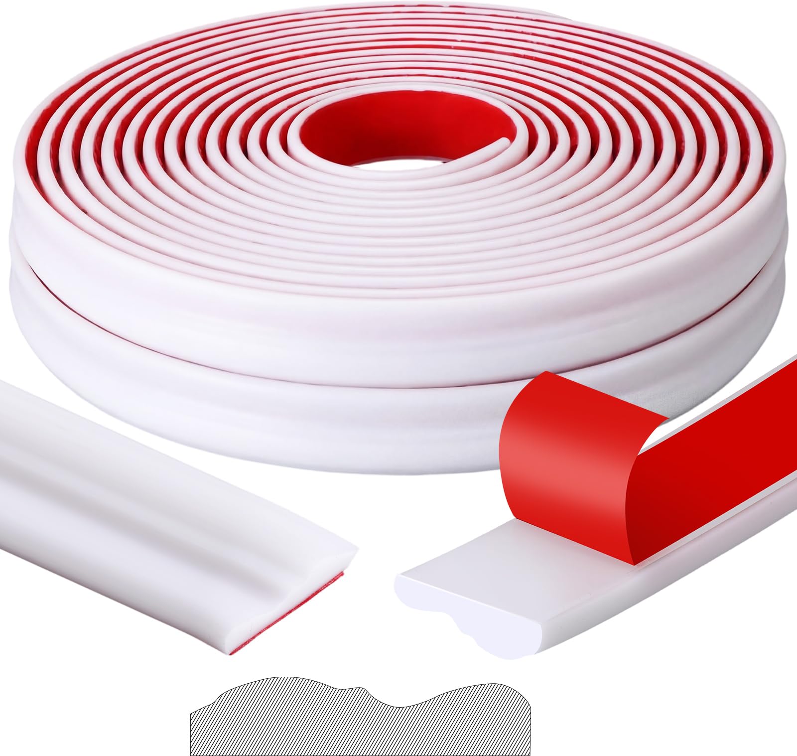 Photo 1 of Innconee 65.6ft Peel and Stick Molding Chair Rail Panel Flexible Crown Molding Trim Self Adhesive Panel Moulding Decor Lines for Wall Door Cabinet Frame Mirror Window Border(1.6 Inch X 65.6 ft,White)