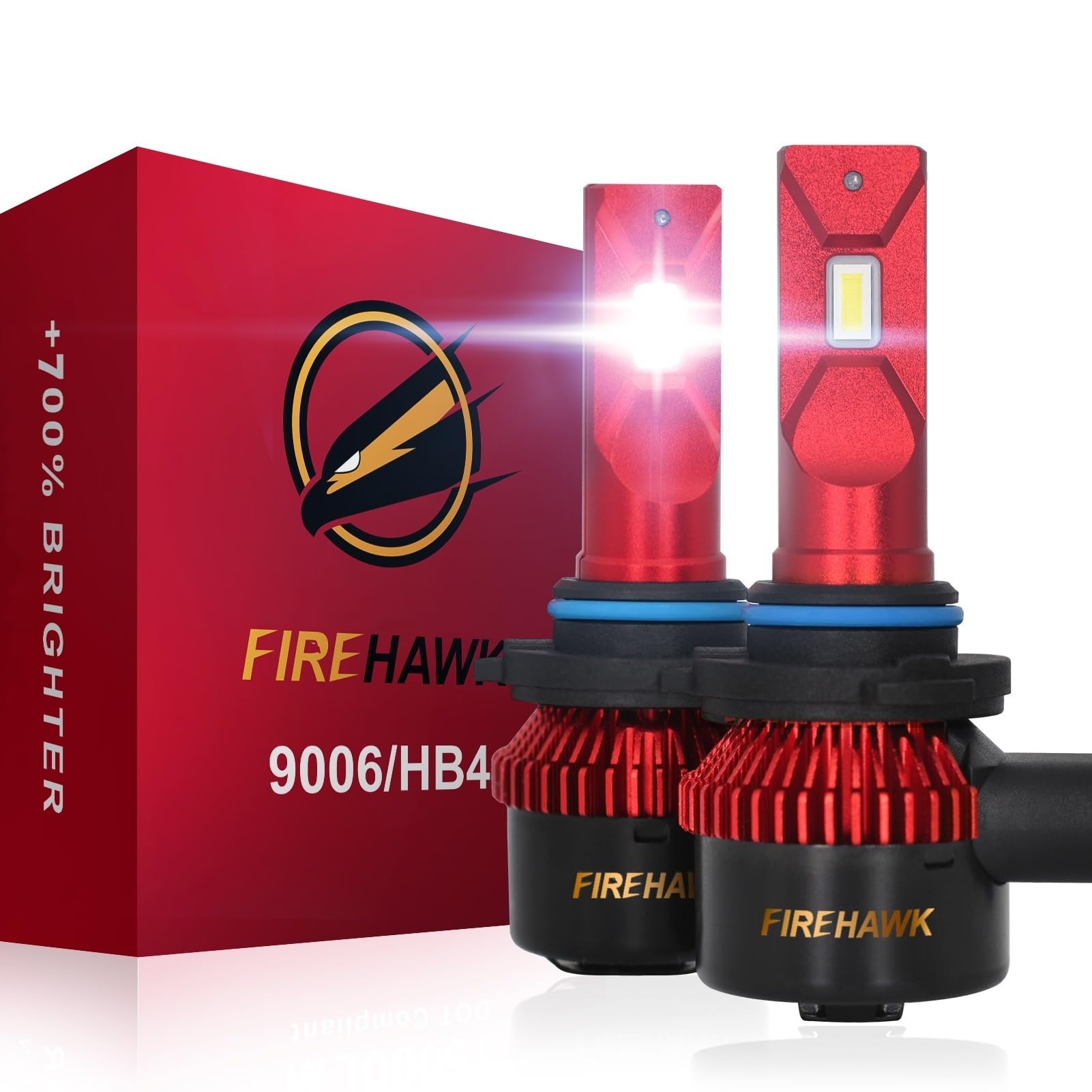 Firehawk 9006 HB4 Bulbs 50000LM 700% Brighter 6000K IP68 Fog Light 2 Pack