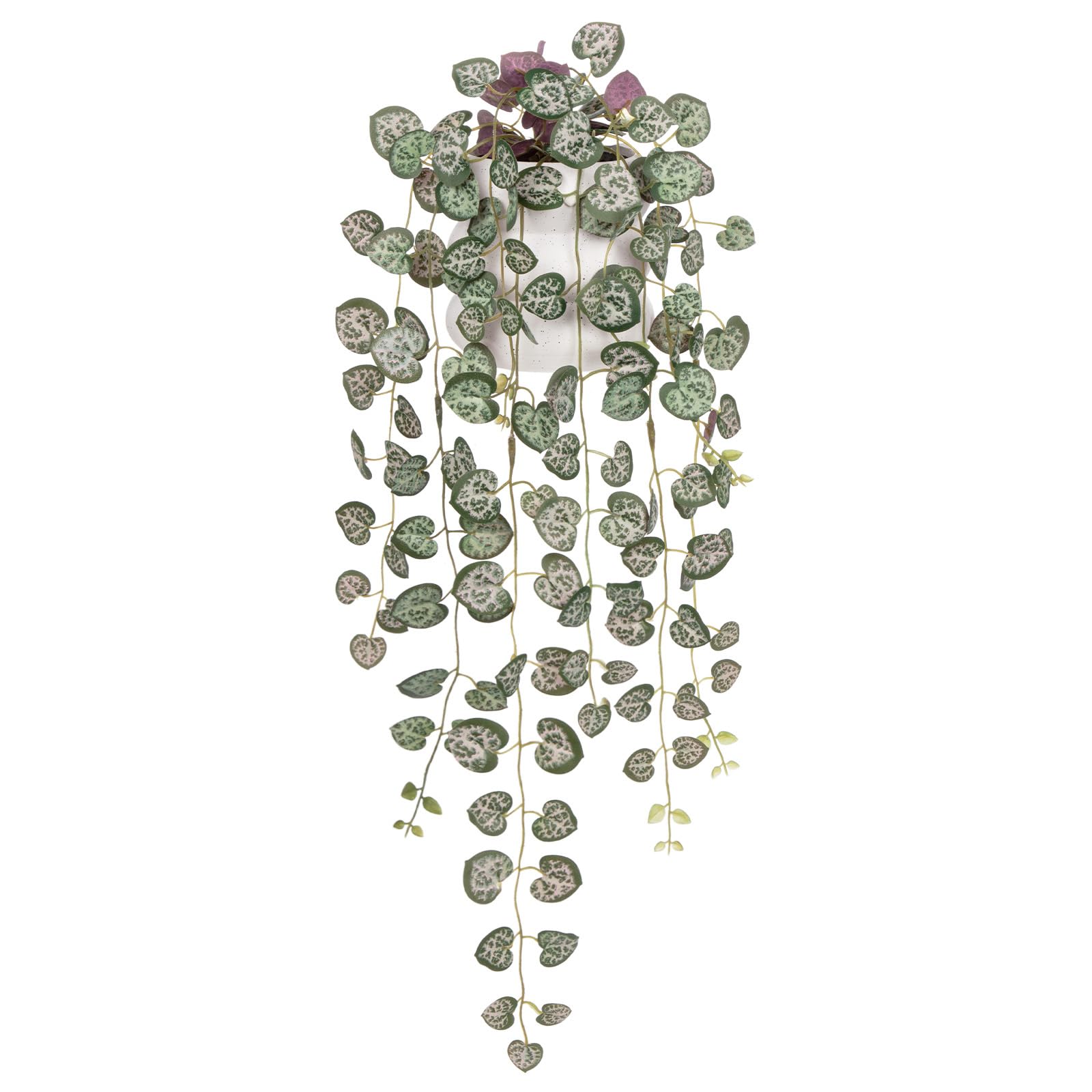 Hollyone Trailing Artificial Plants Decorative Fake Potted Plants, String of Hearts Plants Indoors Outdoors, Faux Trailing Plants for Home, Wall, Living Room, Bedroom, Office Decorations
