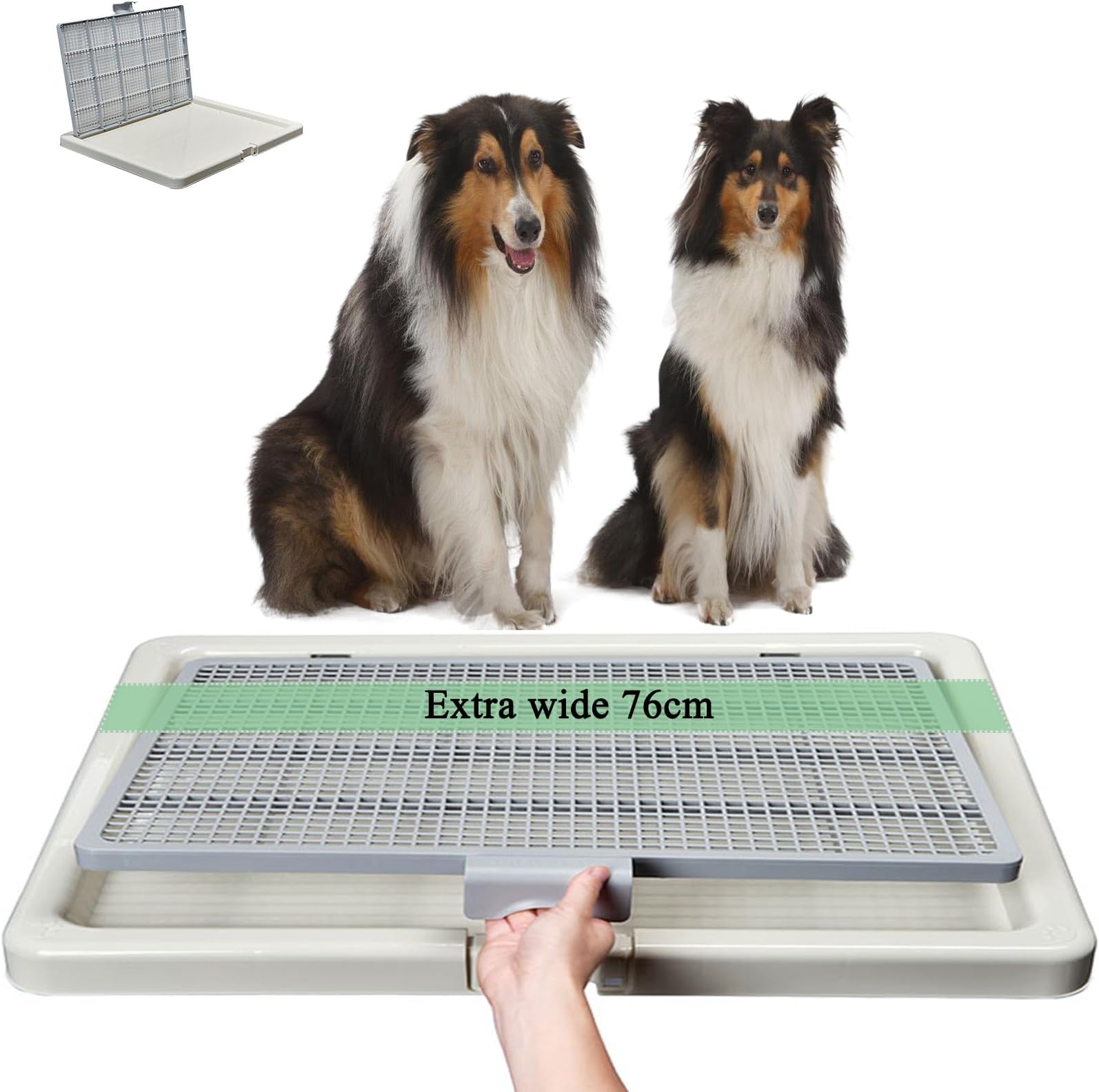 PETHOMEL Large Dog Training Toilet, Indoor Dog Litter Box Potty Tray ...