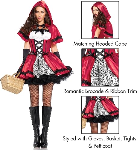 Miniatura 3 de Leg Avenue Disfraz de capucha gótica roja para mujer Rojo