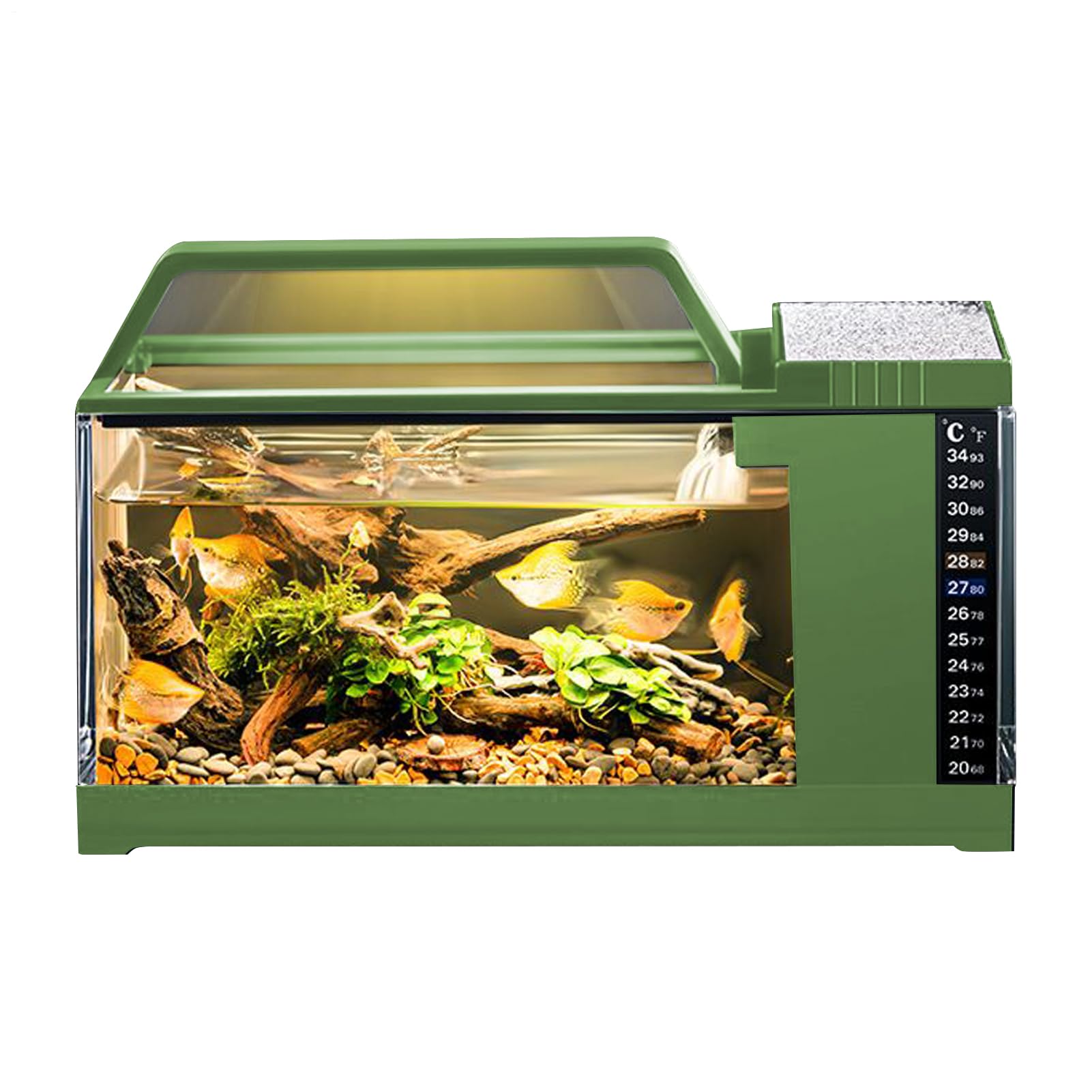 Acuario Betta Kit De Bomba De Agua Silenciosa Y Claridad Inteligente | Acuario Con Iluminación LED Y Filtro Para Betta, Camarones, Medusas, Dormitorio, Salón, Escritorio, Accesorios