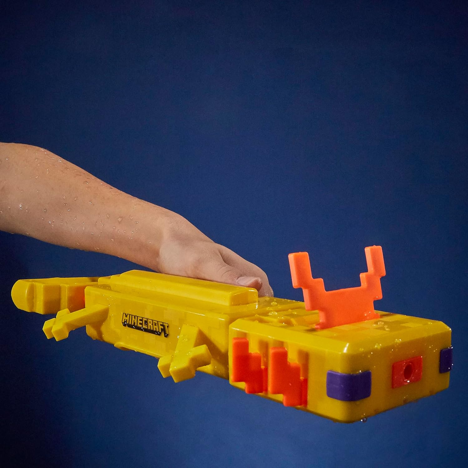 Nerf Super Soaker Minecraft Axolotl Water Blaster, Minecraft Axolotl Mob Design, Outdoor Water Toy, Outdoor Games for Kids
