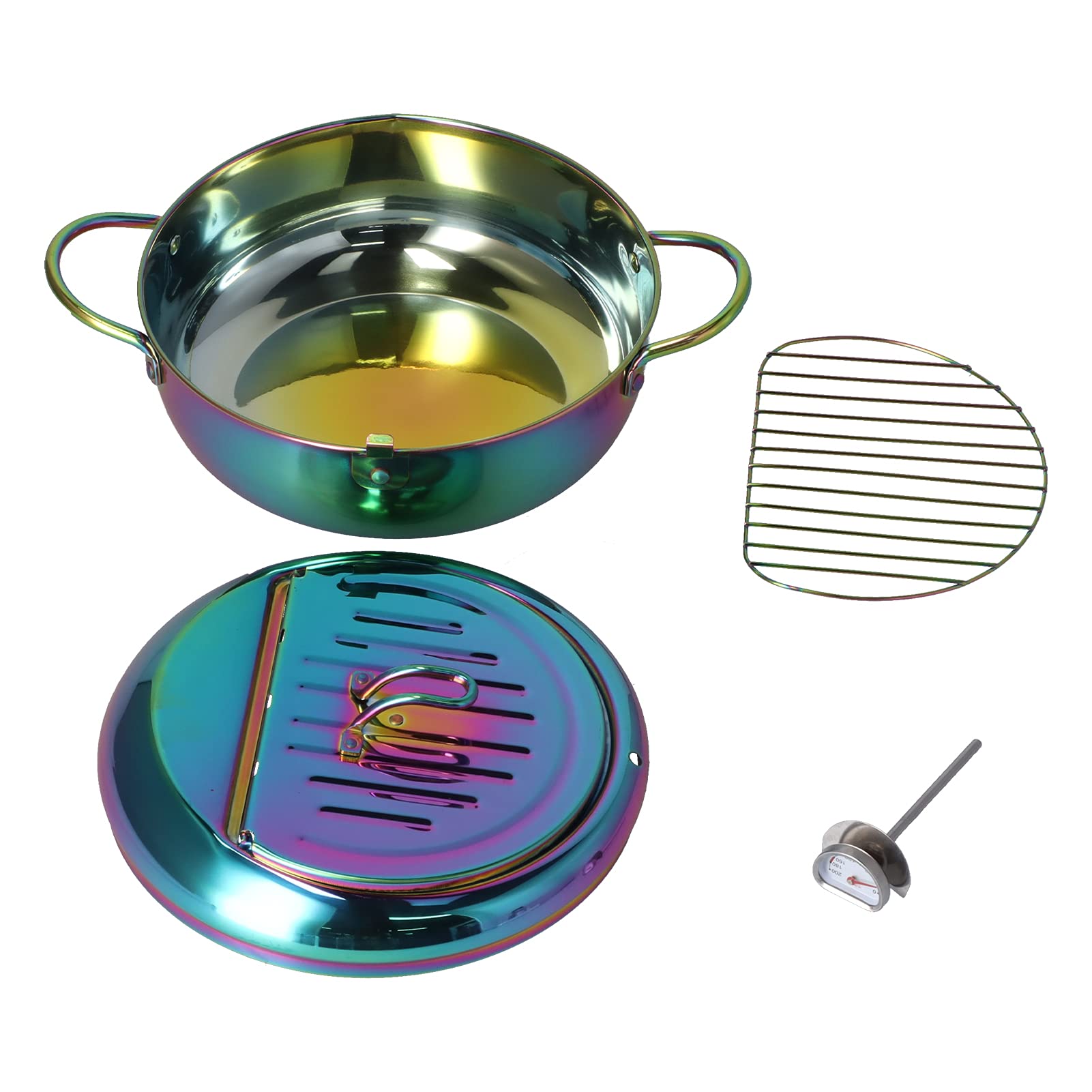 Jeffergarden Padella per Frittura 3.2L, Acciaio Inossidabile Antiaderente