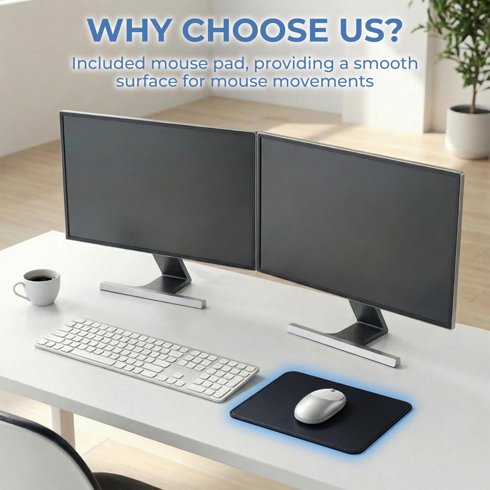 Connessione monitor computer con tappetino per mouse