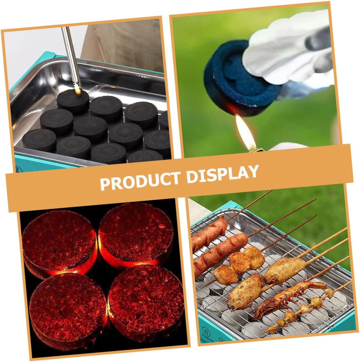 70pcs Camping Grill Charcoal Briquettes Easy Ignition Tablets Fire Starter for Outdoor Cooking