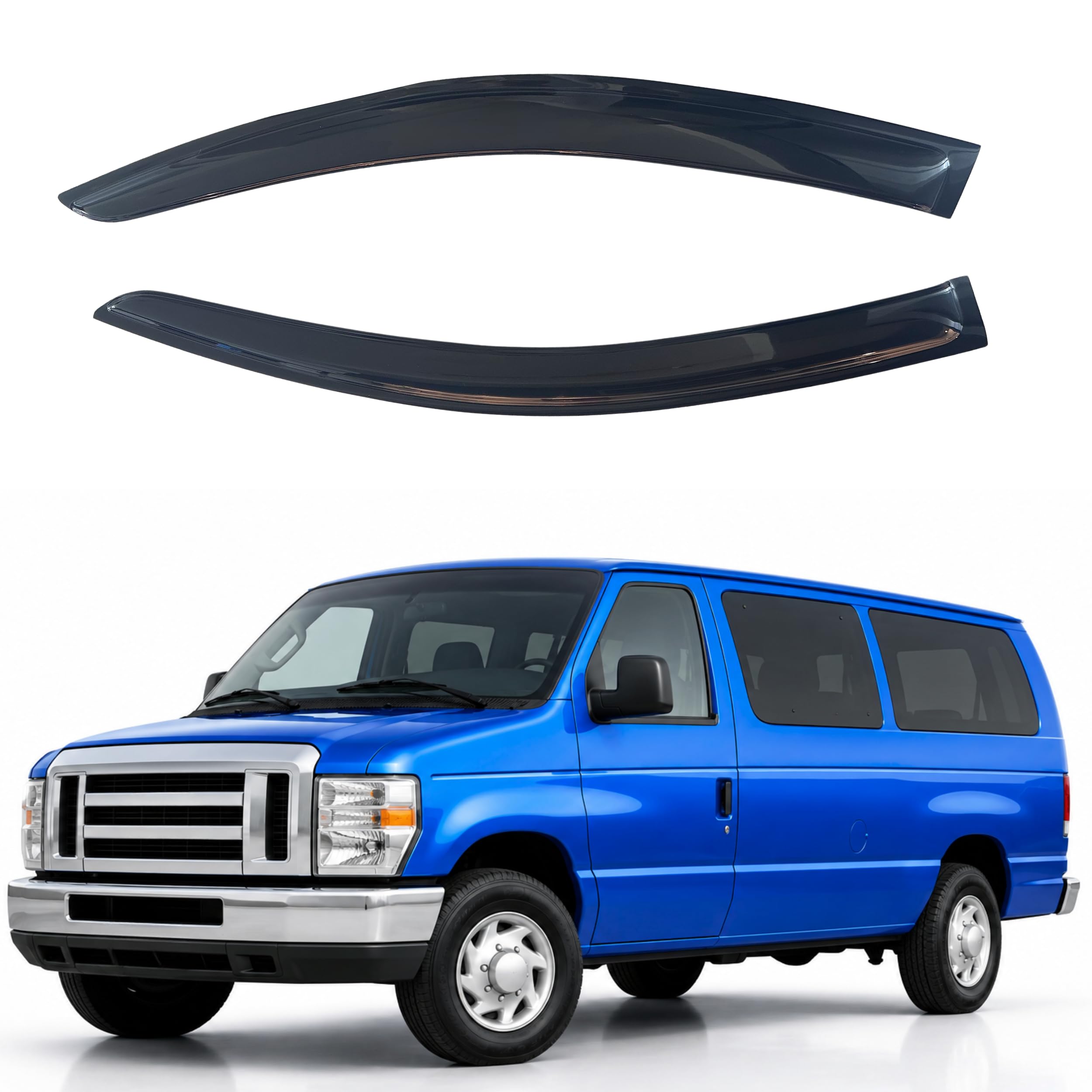IG Window Visors Fit for 2007-2014 Ford E150 E250 E350 E450 Super Duty, 1983-1994 S10 Blazer/S15 Jimmy, Out-Channel Rain Guards Vent Deflectors 2PC, Truck Accessories for 07-14 E150 E250 E350 E450