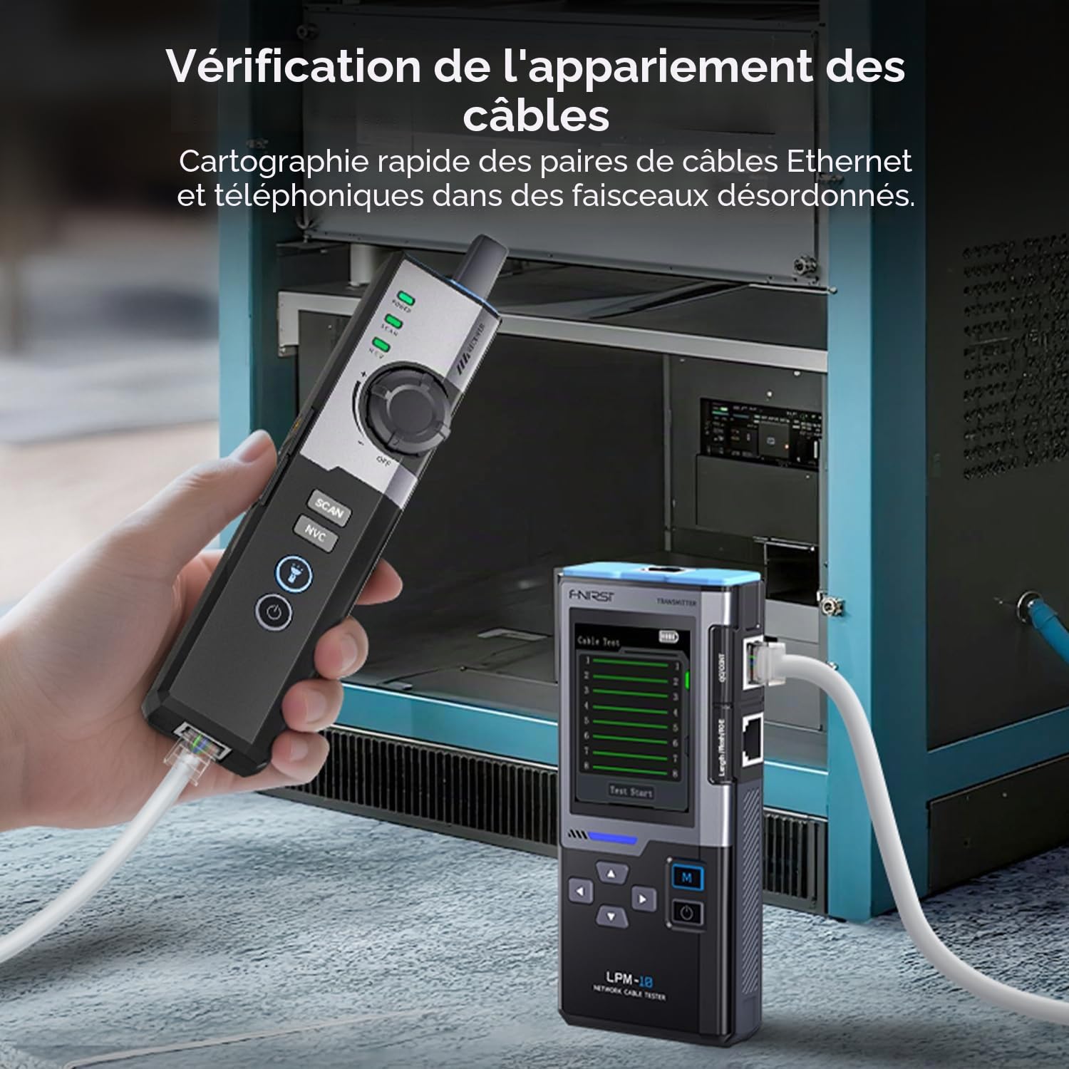 LPM-10A Localisateur de câble intelligent RJ45 RJ11 Ligne Tracker Longueur Test Flash Port Outil anti-interférence pour réparation et entretien