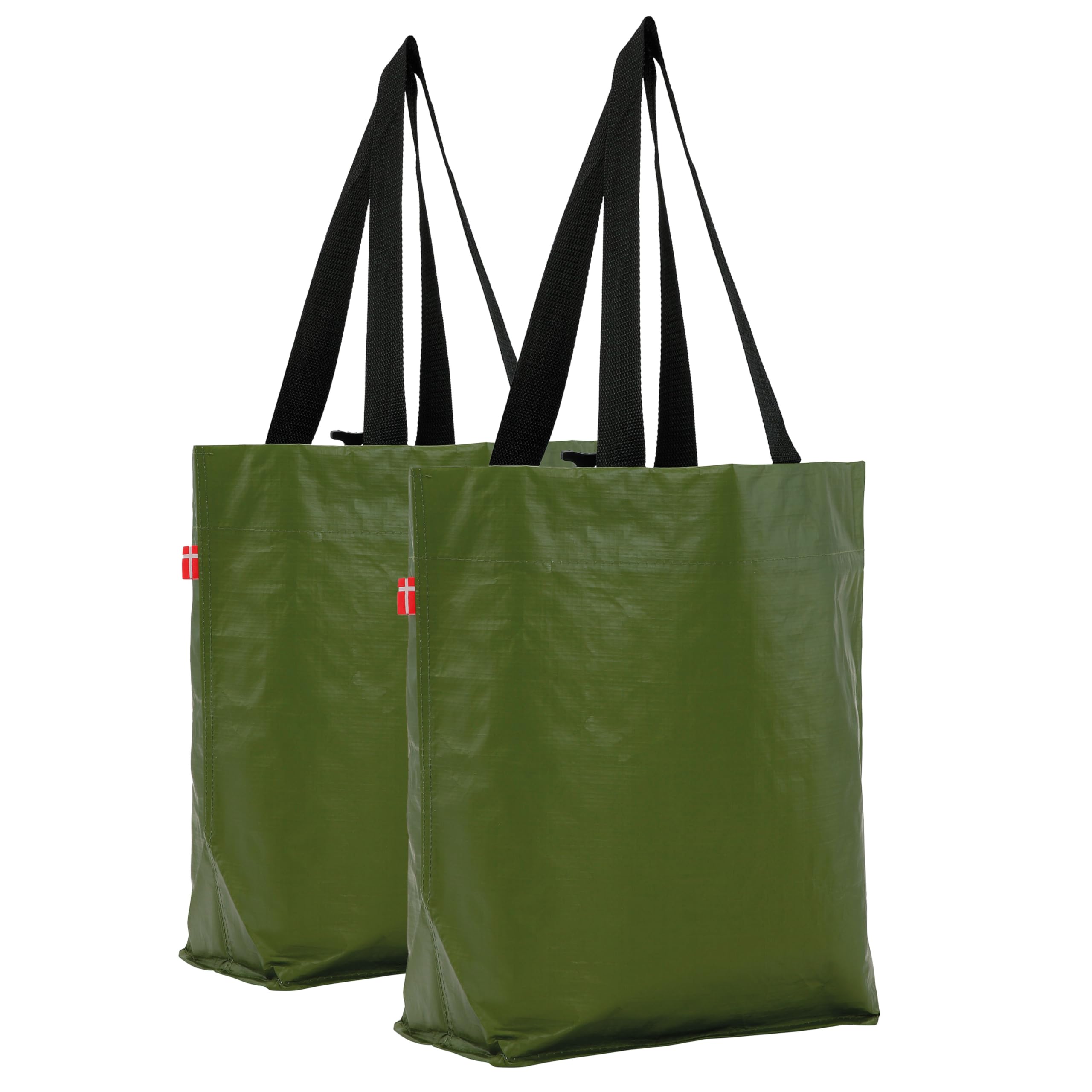 BikeZac 2.0 di COBAGS - Borsa per la spesa da bicicletta, clip-on, riutilizzabile, borsa per il carrello della spesa, riciclabile (Simply verde, 2 pezzi)