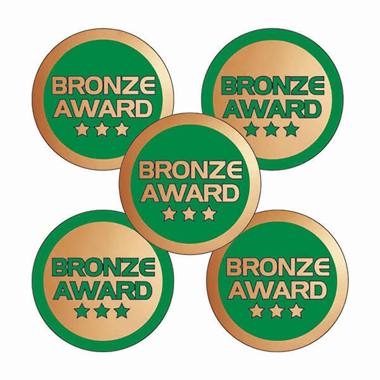 350 Metallic Shiny Bronze Award Motivational Childrens Pupils School Praise Teachers Reward Stickers 25mm Primary Teaching Services