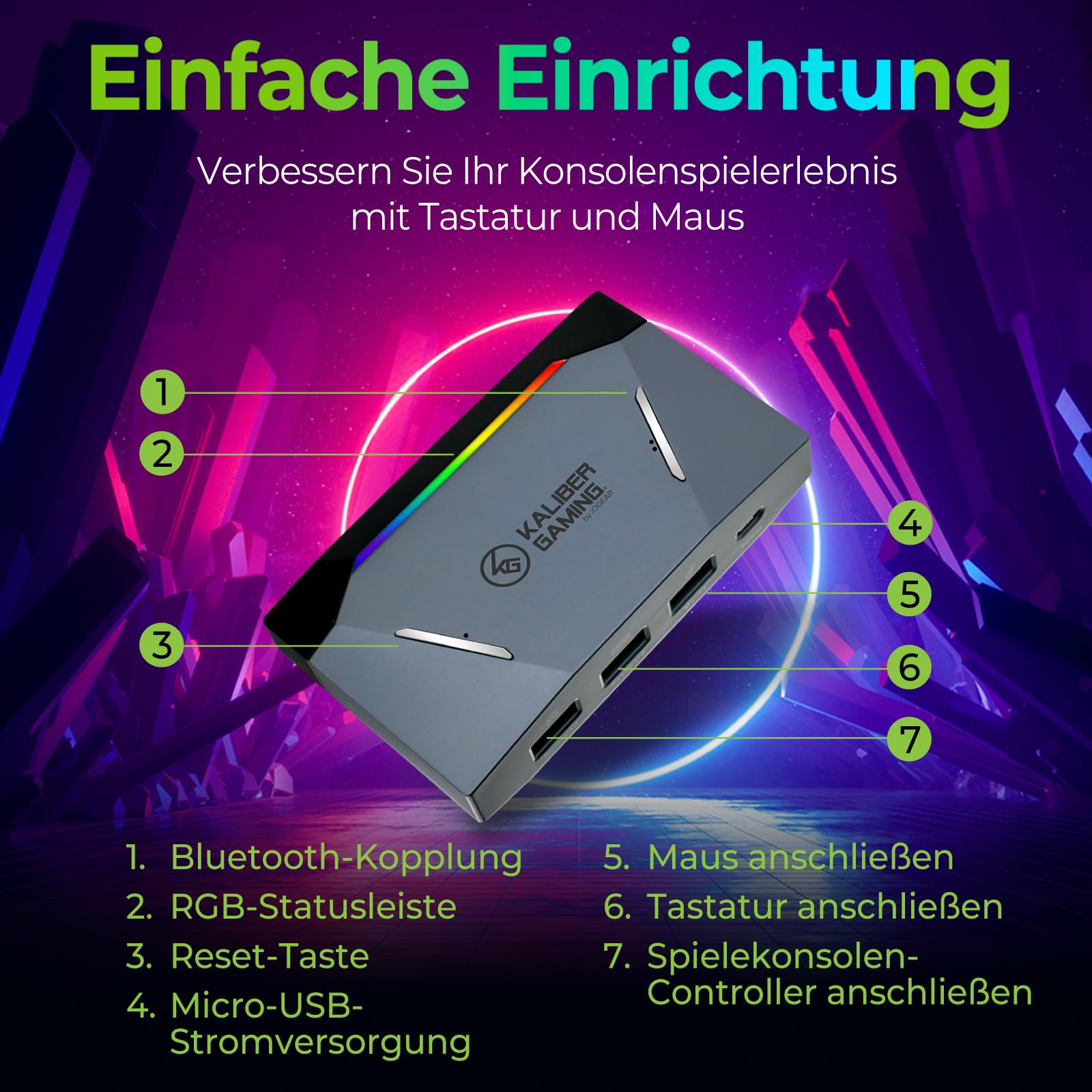 IOGEAR KeyMander 2 - Maus-/Tastatur-Switch Adapter für Xbox Series X|S, PS5 PS4 und Nintendo Switch mit Cross-Over-Funktion für Controller