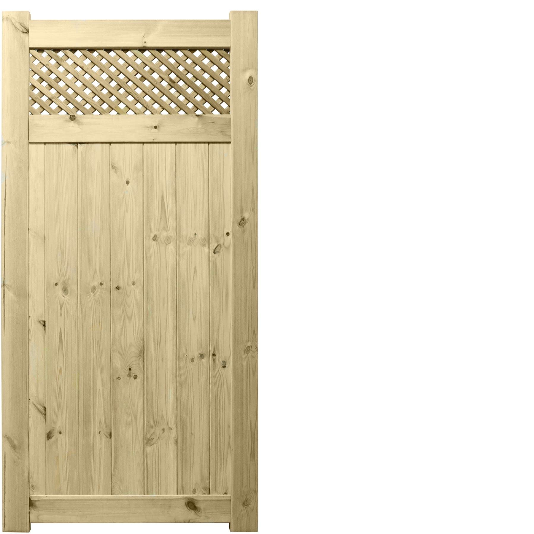 PGS Premier URBAN Range Tongue & Groove Wooden Garden Gate Pedestrian Pathway [Height:6ft (180cm) x Width:3ft (90cm)] with Thick Privacy Style Diamond Trellis