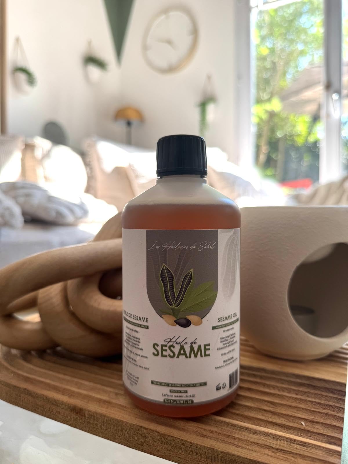 Olio di sesamo puro e naturale – spremuto a freddo – viso, corpo, capelli & massaggio – ricco di vitamina e antiossidanti – uso cosmetico