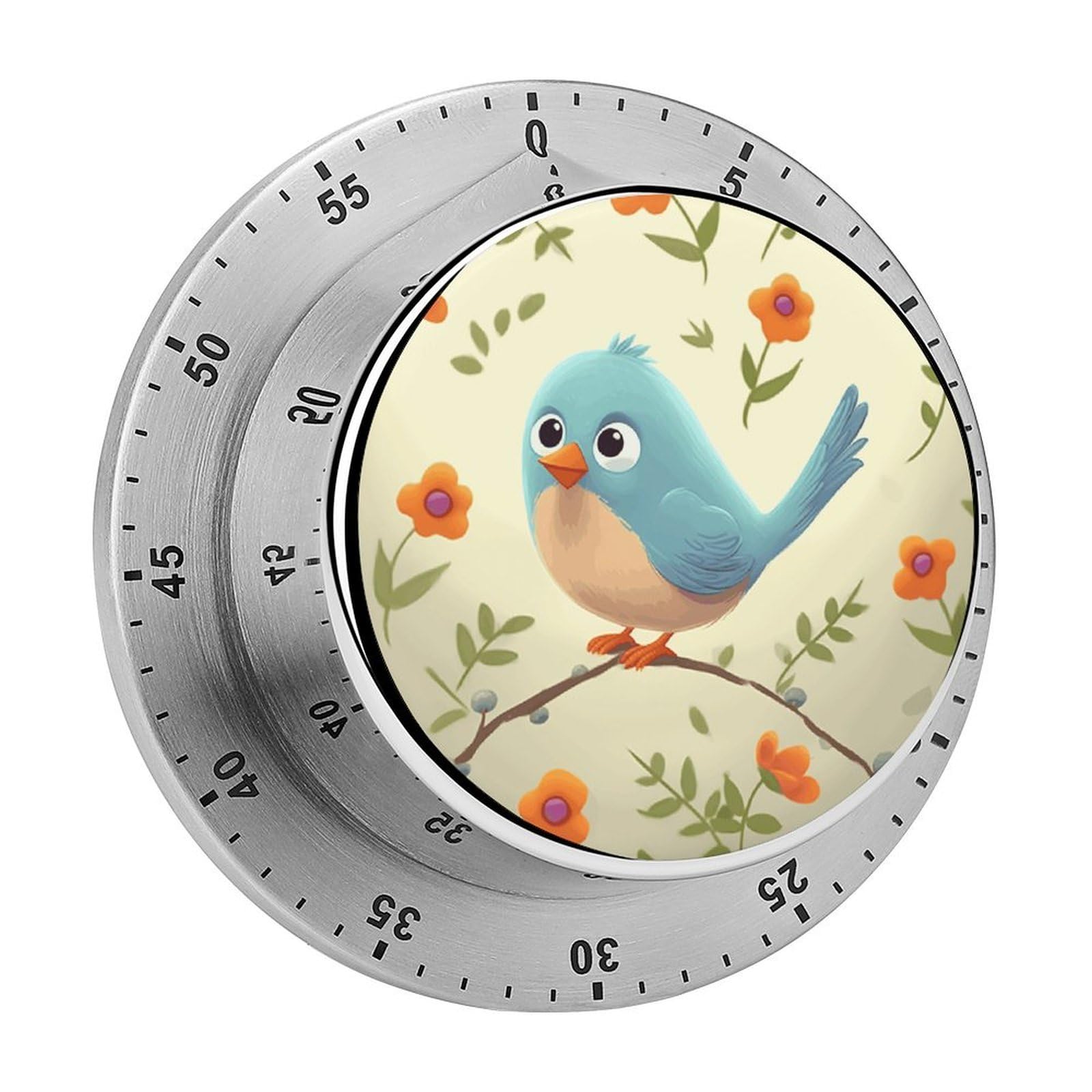 Cute Bird Visual Timer Cute Desk Timers No Batteries Required Magnetic Indoor Countdown Timers Loud Alarm Exquisite Manual Time Timer Clock for Gift