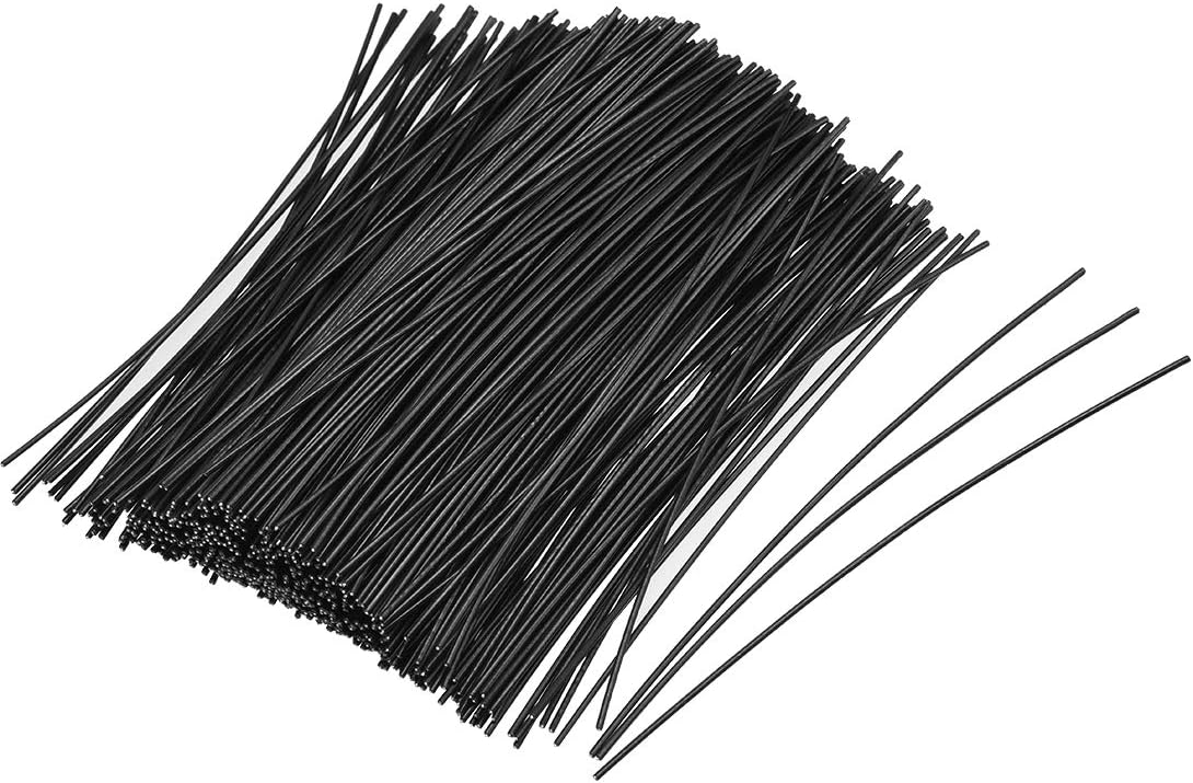 sourcing map 4 Inches Metallic Twist Ties Reusable Cable Cord Wire Ties Black 500pcs