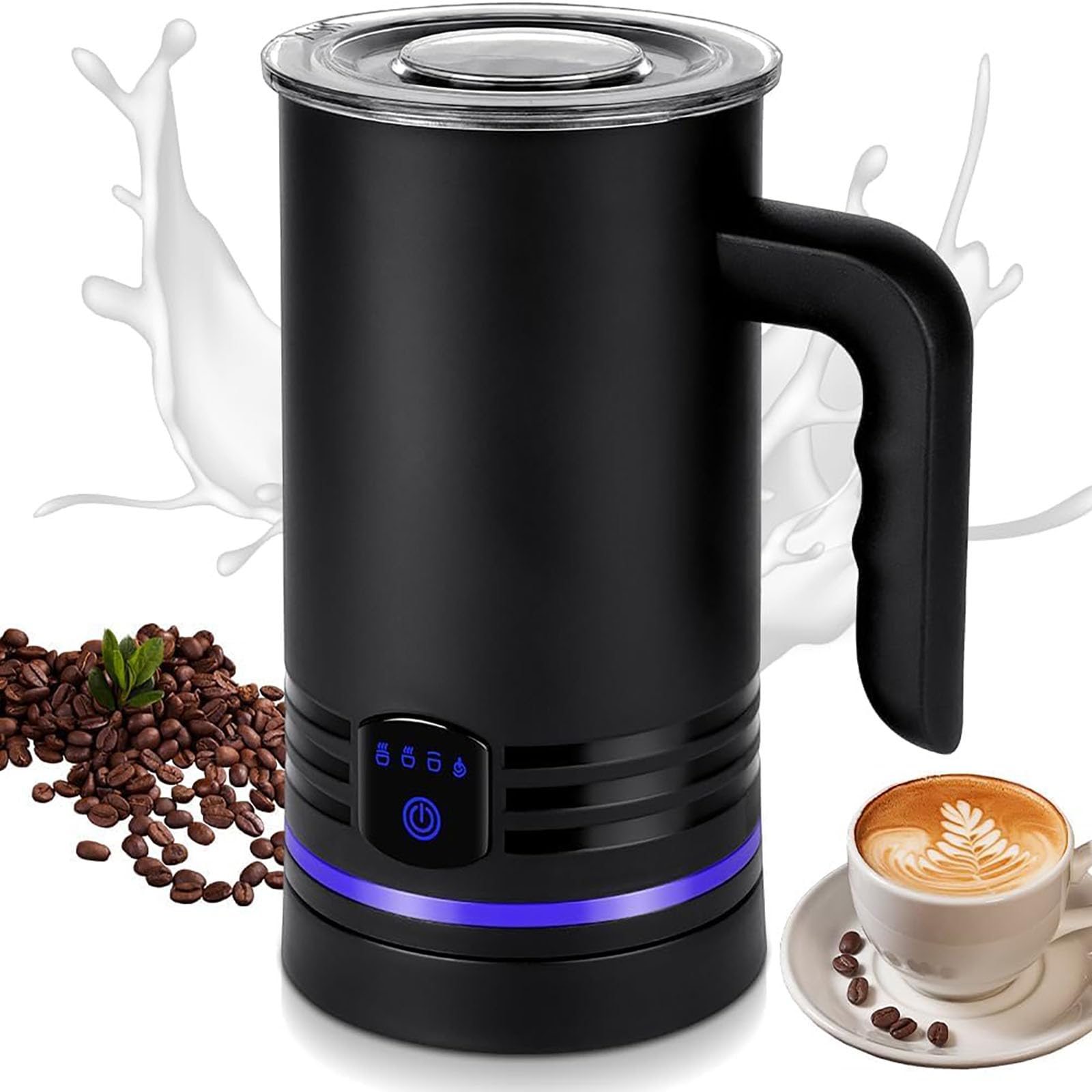 Automatyczny spieniacz do mleka 4 w 1, 450 ml parownik Velvetiser | system tworzy gorącą czekoladę w stylu baristy i spienione mleko, łatwy do czyszczenia z automatycznym wyłączaniem