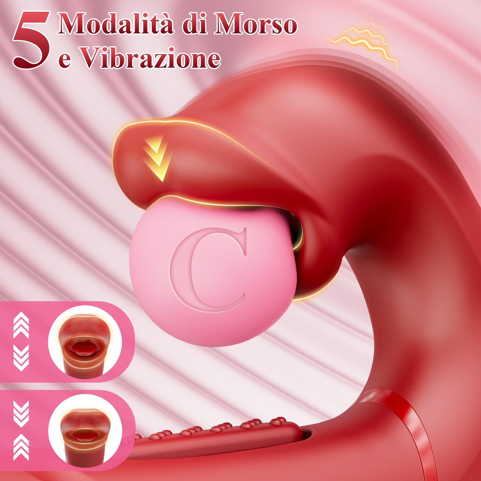 Vibratoreper Donna Professionale Sex Toys Coppia - Dildo Vibratore Clitoride e Punto G Sexytoysys Donna con Forti Modalità di Schiaffi, Morsi e Vibrazioni, Vibratori Rabbit Toys Sessuali per Donne