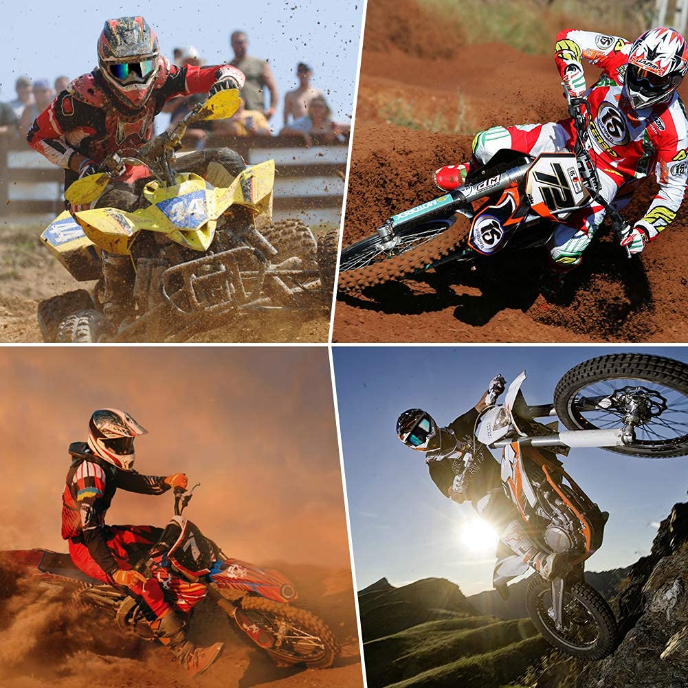 Lunettes de moto ATV pour adultes - Lunettes de motocross - Lunettes de motocross - Lunettes d'équitation - Lunettes de course MX - Lunettes de sport motorisées - Lunettes tout-terrain UV400 -