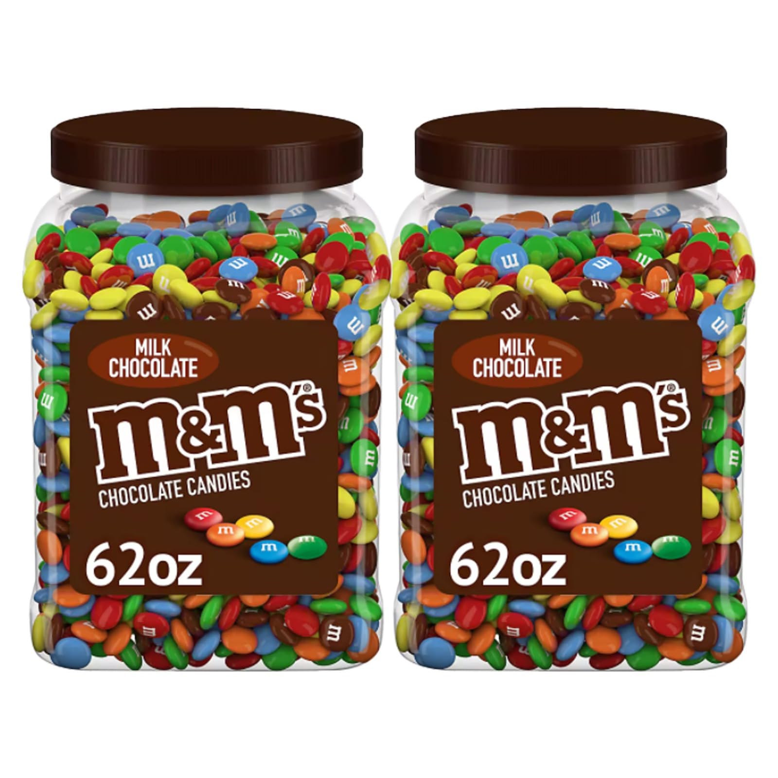 M&M Chocolate Candy Bulk Jar, Milk Chocolate Candy, (62 oz, 2 pk)