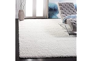 SAFAVIEH California Shag Collection Area Rug - 5'3" x 7'6", White, Non-Shedding...