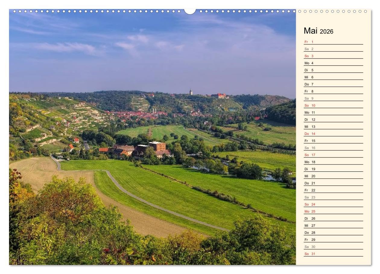 Saale-Unstrut - Region aus Wein und Stein (hochwertiger Premium Wandkalender 2026 DIN A2 quer), Kunstdruck in Hochglanz: Ein Bildkalender aus Deutschlands nördlichster Weinbauregion (CALVENDO Orte)