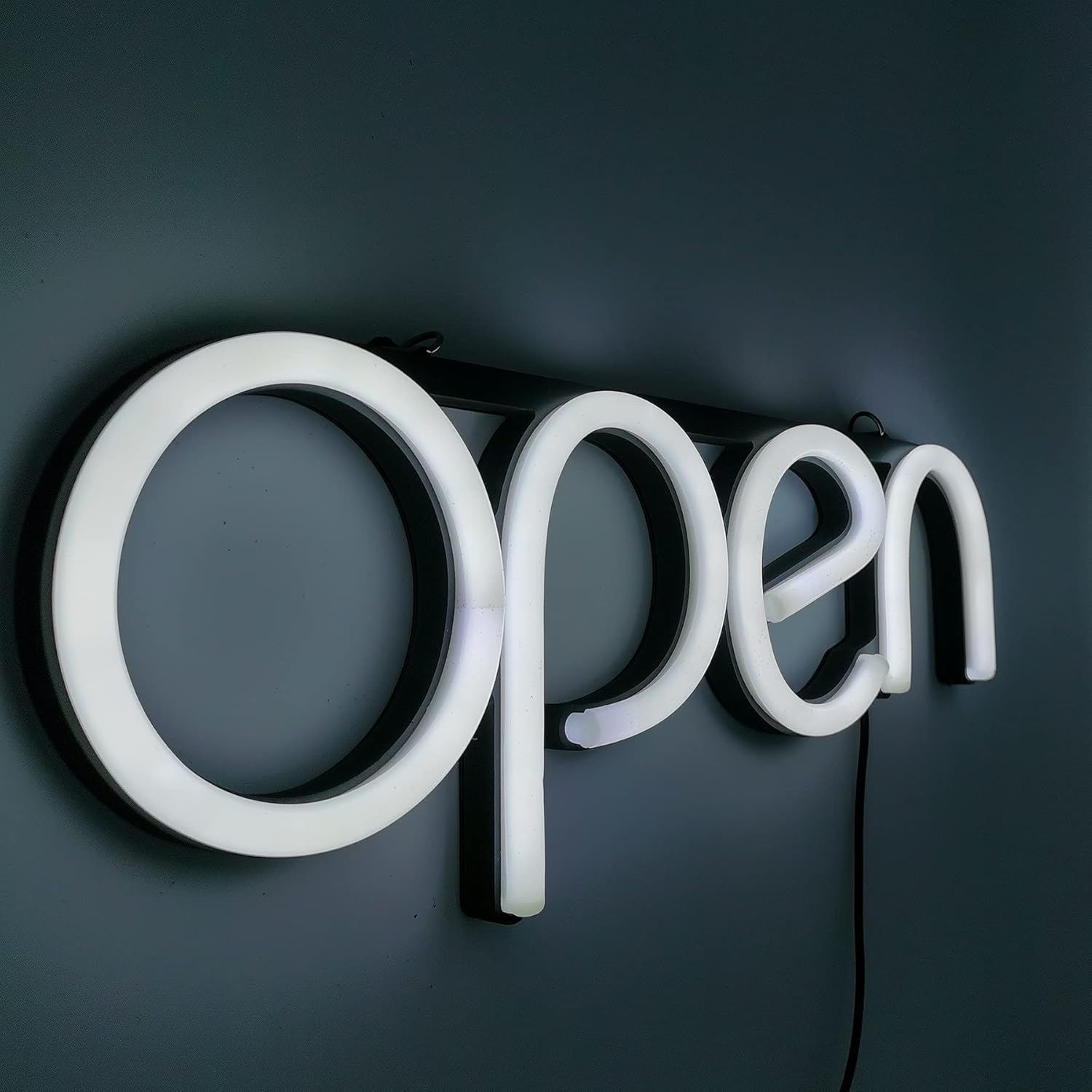 Open Signs for Business,LED Neon Open Sign,16x6 inch Lighted Sign for Restaurants Offices Retail Shops Window Storefronts,12V/1A Power Supply,with ON/OFF Switch (Horizontal White) - Image 4