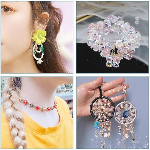 Miniatura 3 de KISSITTY Cuentas de cristal de color AB de 0.315 pulgadas (0.315 in), cuentas espaciadoras redondas facetadas para collares, pulseras, aretes,