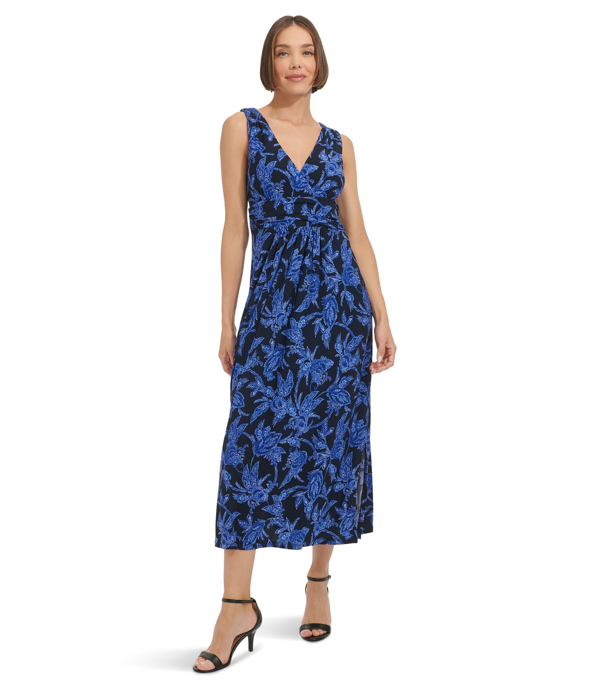 Robe maxi Tommy Hilfiger pour femme en coton bleu marine - 4