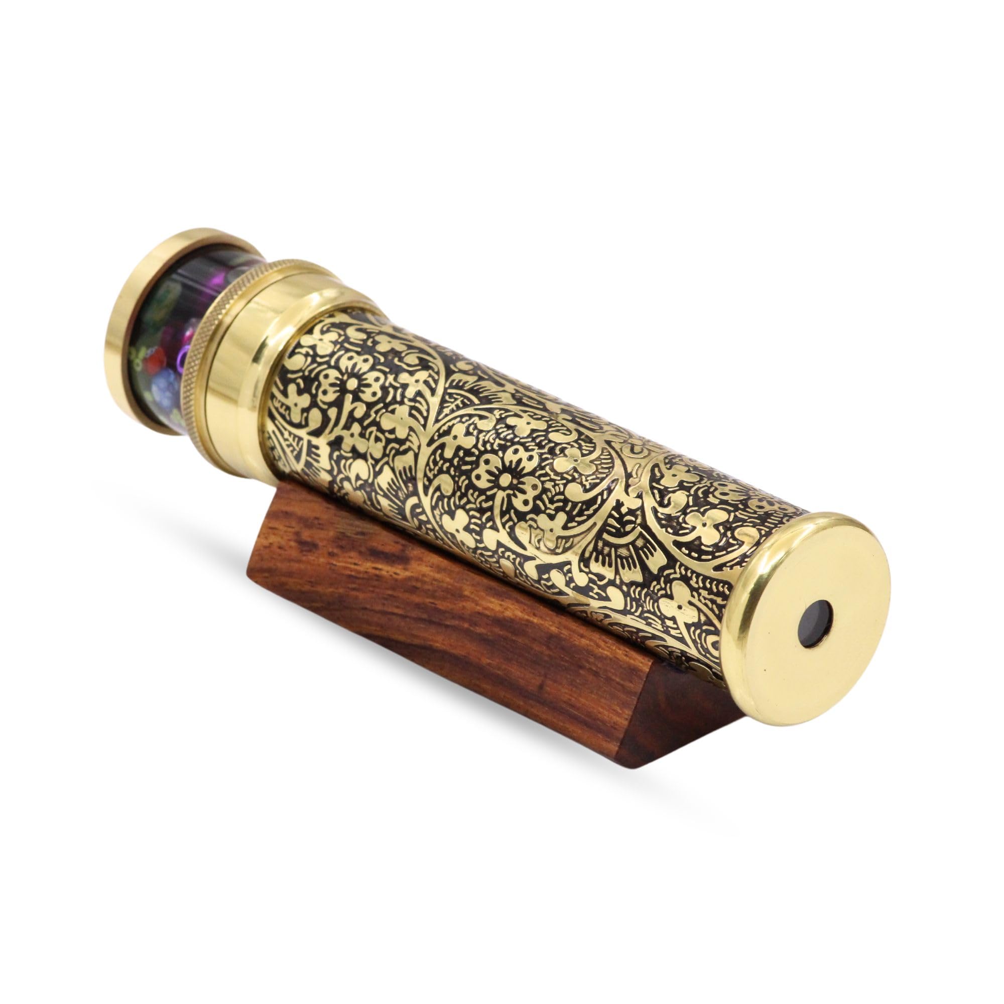 YVCrafts Handmade Gaint Brass Kaleidoscope Brass Floral Gardens, Oil Object Chamber Classic Kaleidoscope- A Stunning Blend of Artistic Elegance and Scientific Precision