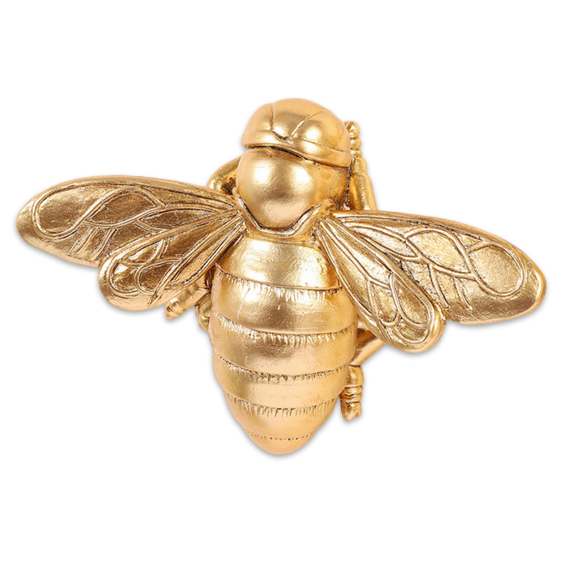 AZIDWERYQ Bee Wall Decor, 6x4 Inch Golden Resin Bee Decor Hanging Garden Wall Art Sculpture for Home Indoor Outdoor Garden Yard Lawn