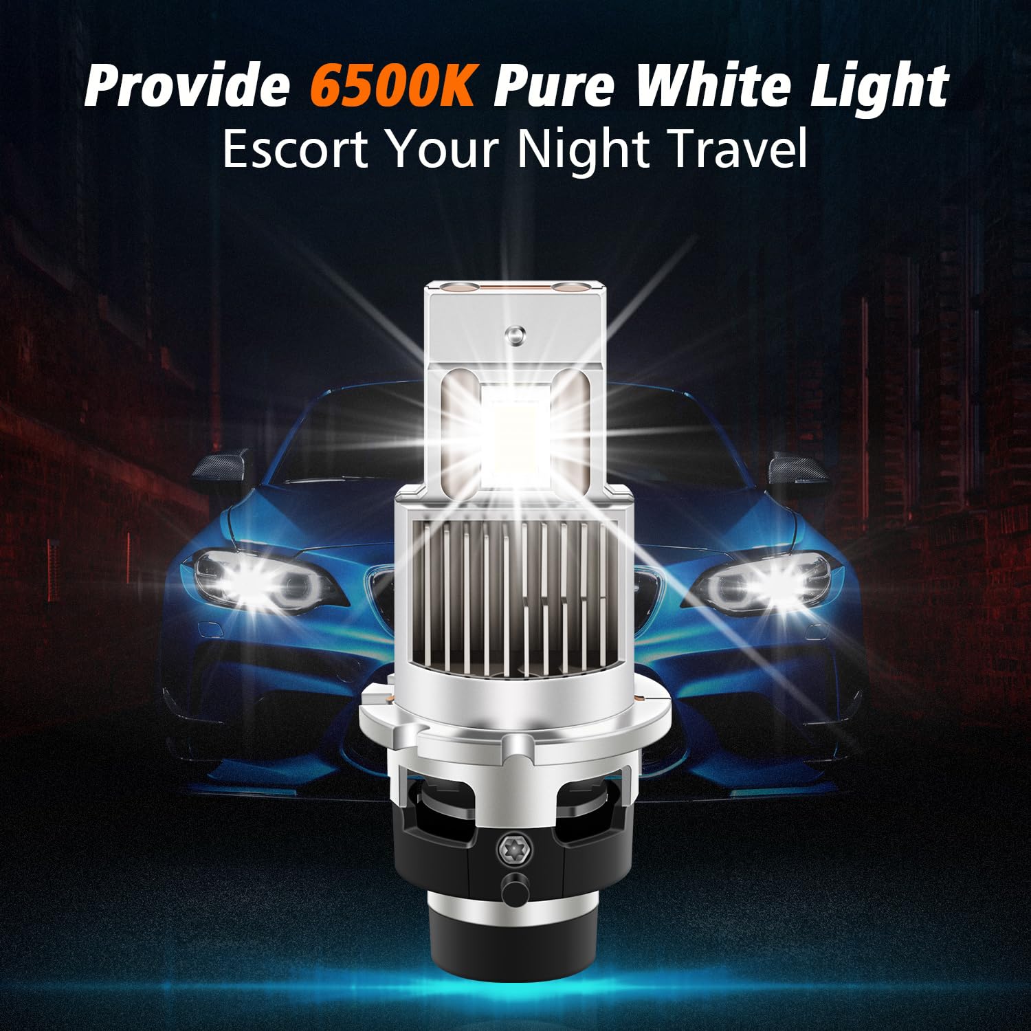 D2S D2R Lampadine HID LED Bulbi del Faro, 35W 6500K Bianco Puro Super Luminoso, Canbus Error Free, Plug & Play Diretto Zavorra Originale Sostituire OEM Xenon Lampadina/Retrofit BI HID, 1 Paio