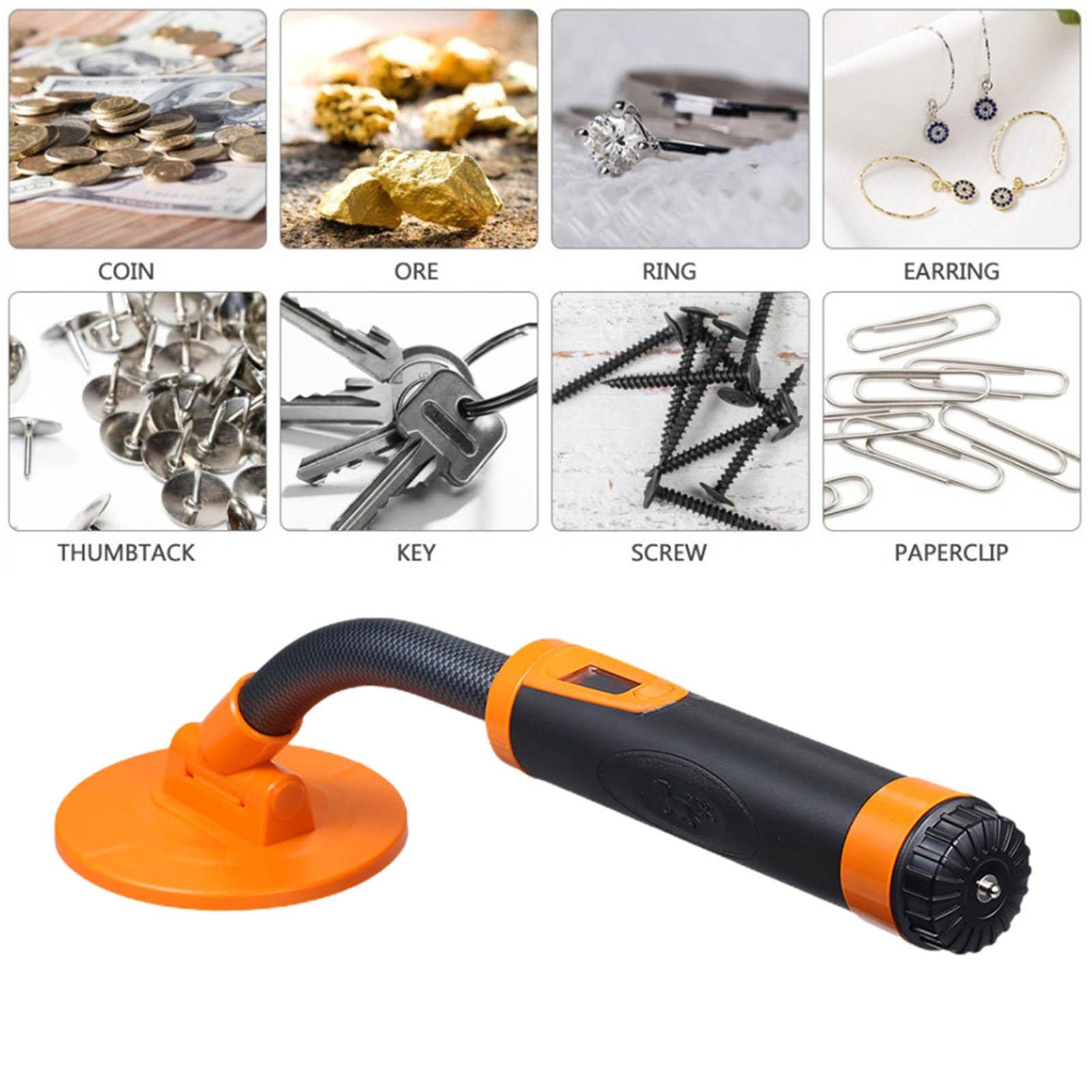 Keptfeet Metales subacuático, inducción Pulso sonda Puntero Mano con LED | Metales Impermeable Ajustable Alta precisión